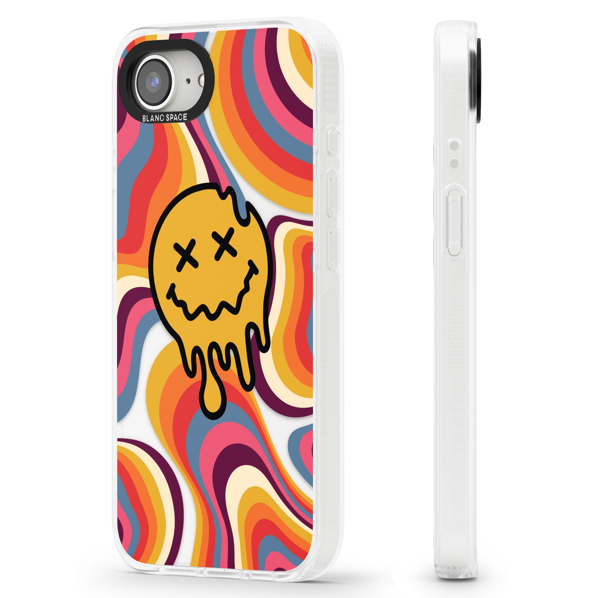Trippy Face Melt iPhone 16e Clear Case Impact Air - Blanc Space