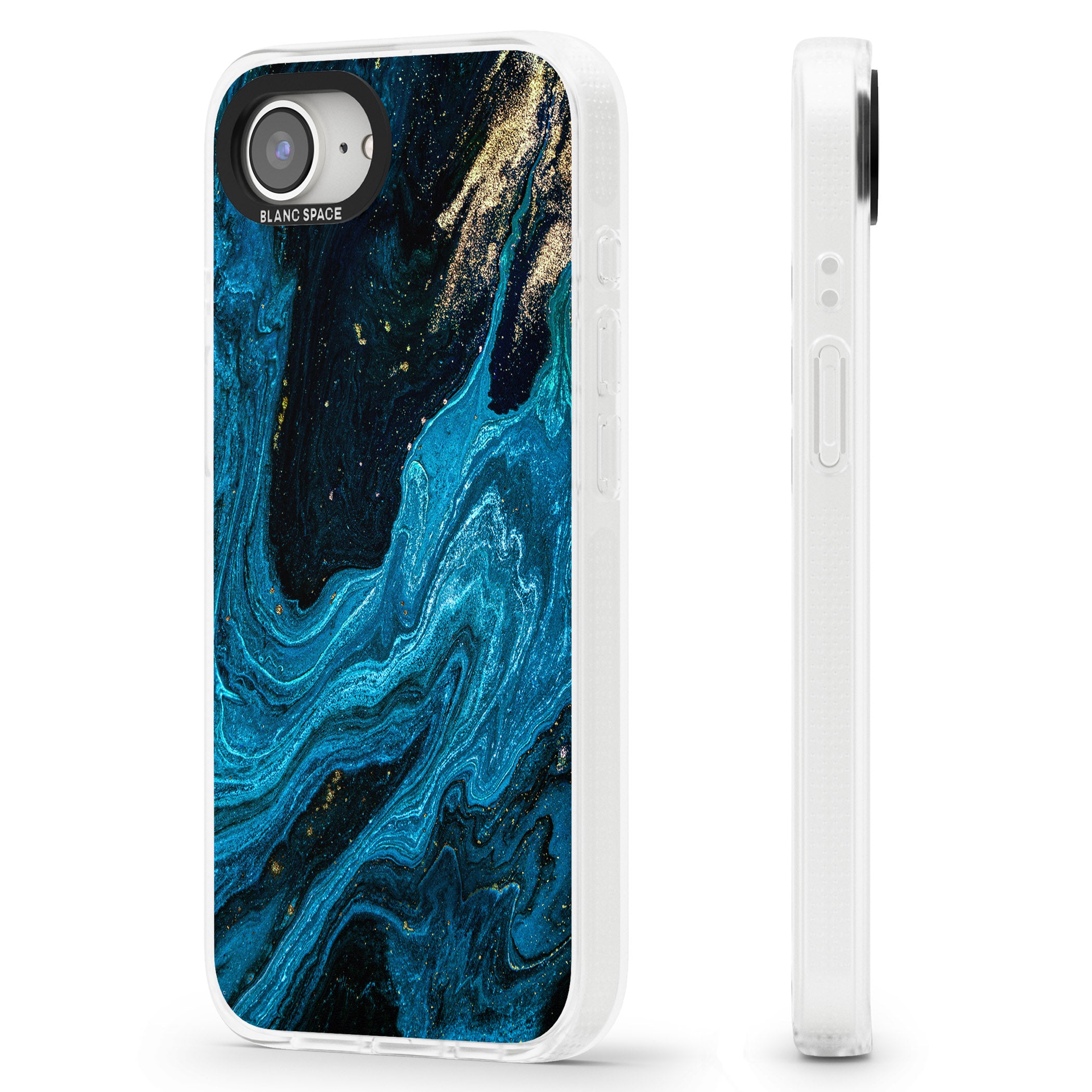 Saphire Lagoon iPhone 16e Clear Case Impact Air - Blanc Space