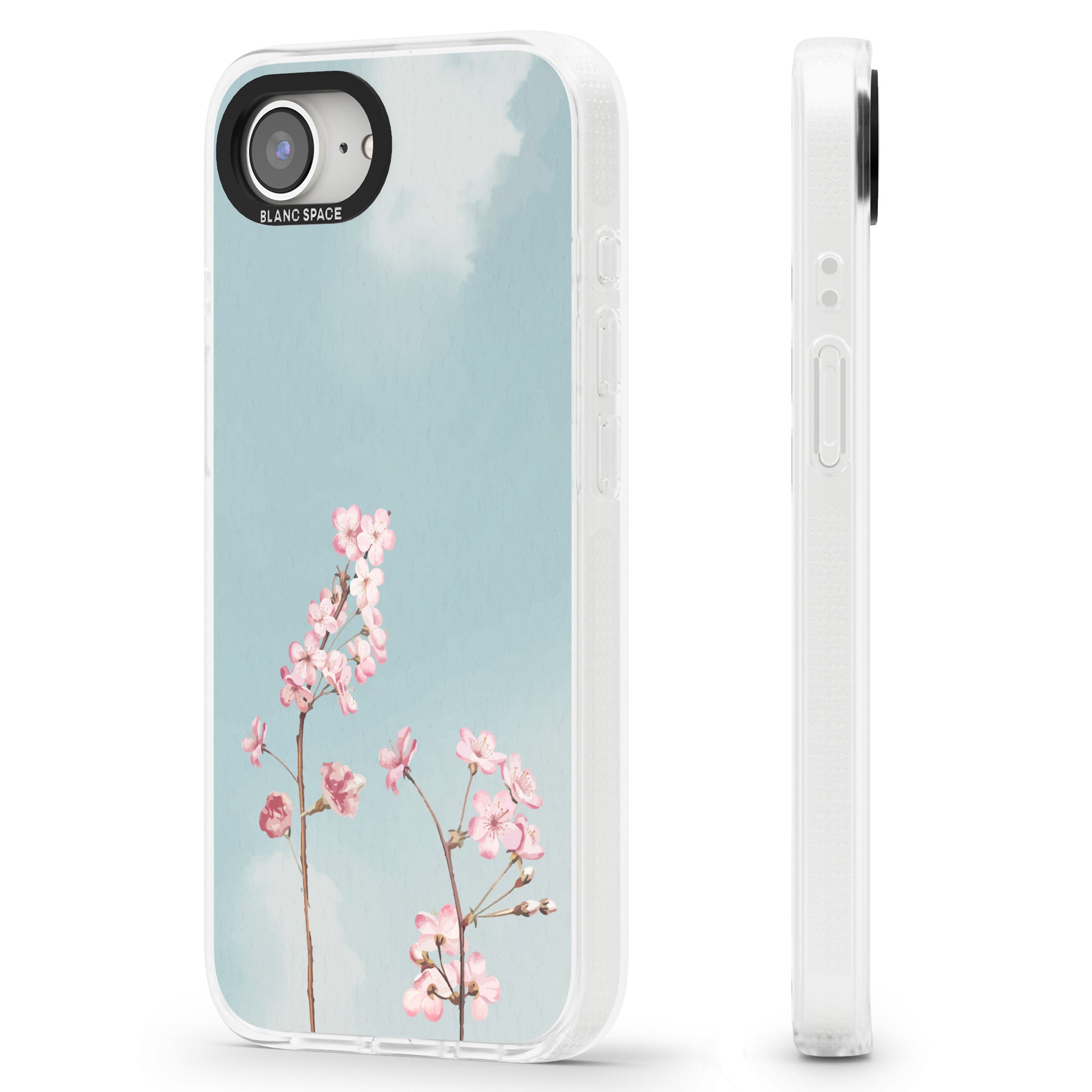 Blossom Flower Sky iPhone 16e Clear Case Impact Air - Blanc Space