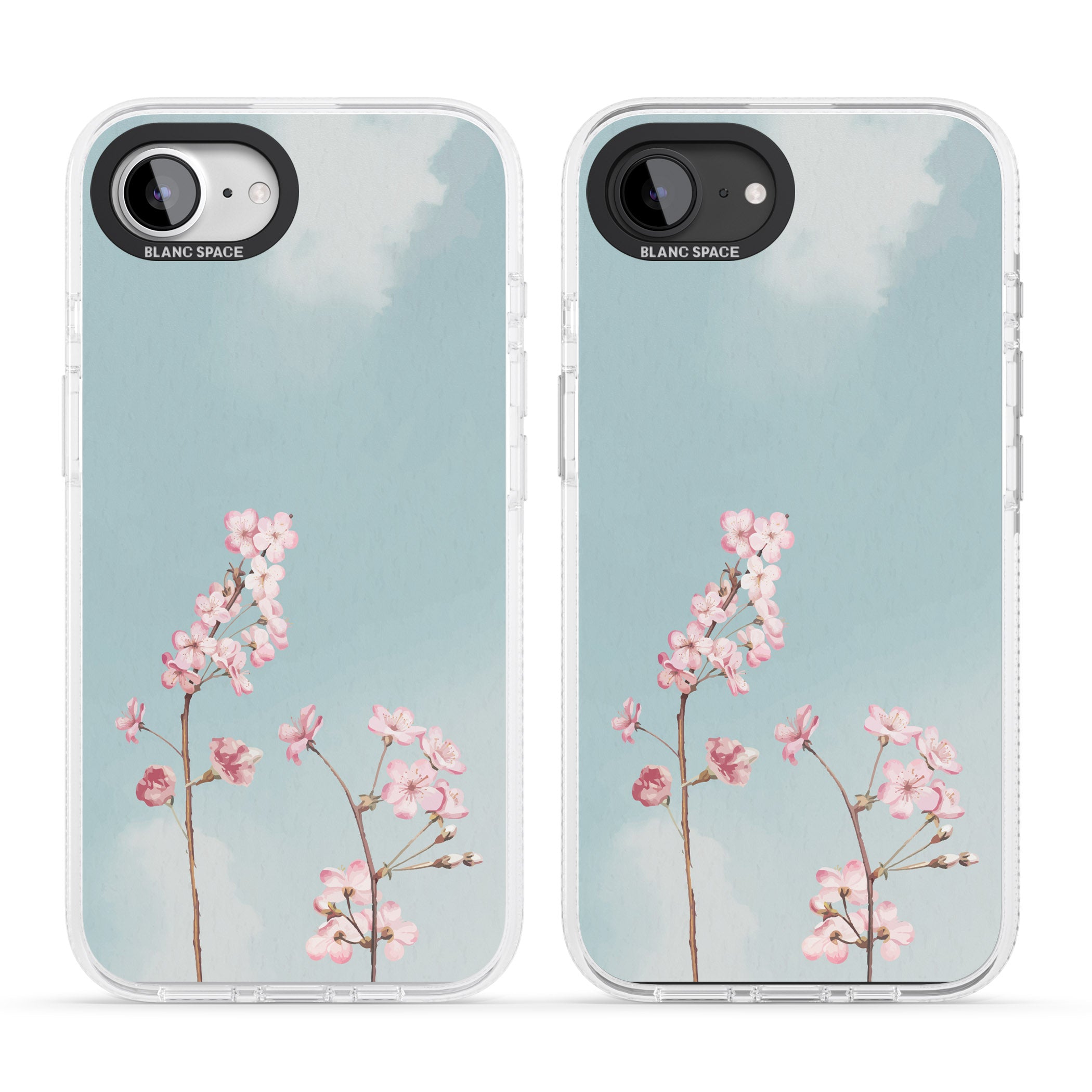 Blossom Flower Sky iPhone 16e Clear Case Impact Air - Blanc Space