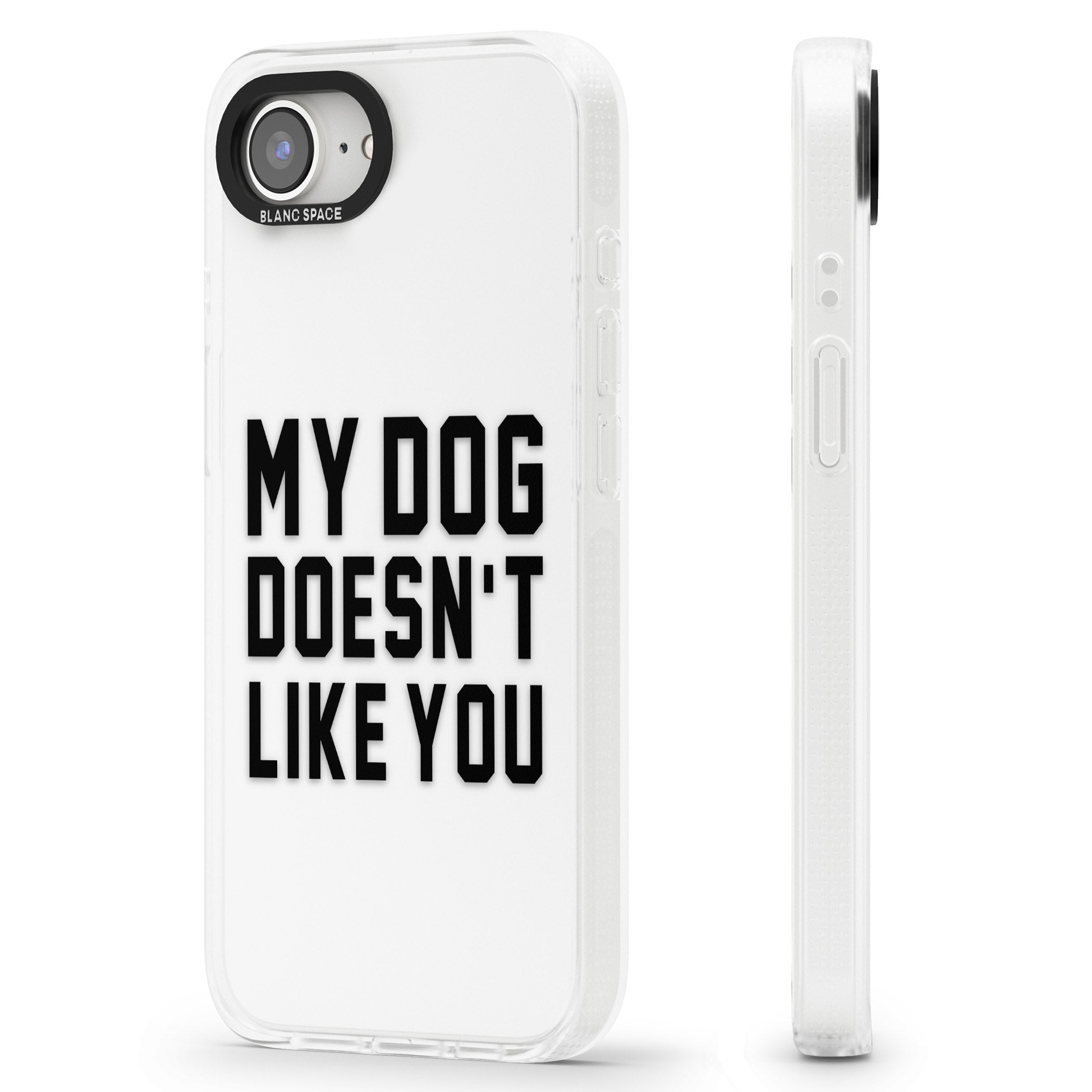 Dog Doesn't Like You iPhone 16e Clear Case Impact Air - Blanc Space