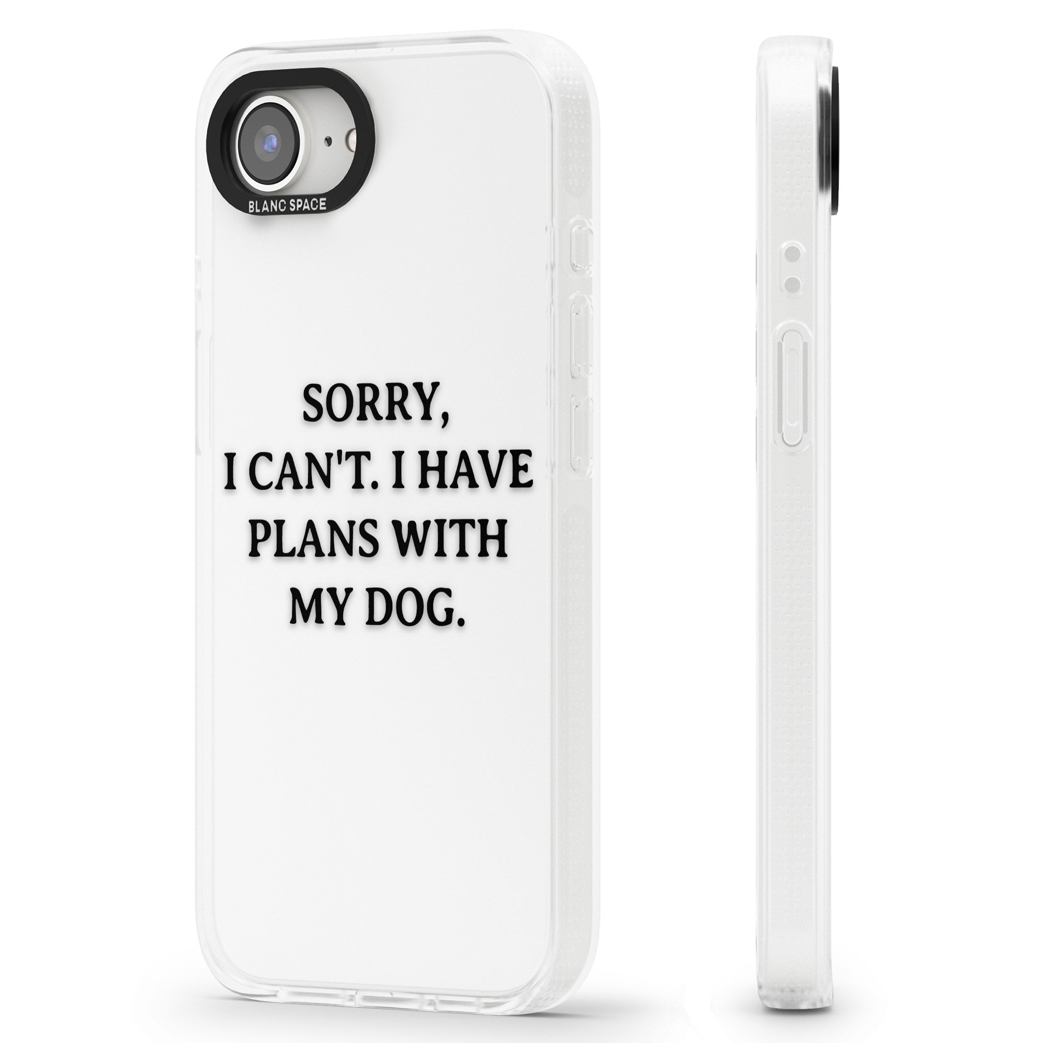 I Have Plans With My Dog iPhone 16e Clear Case Impact Air - Blanc Space