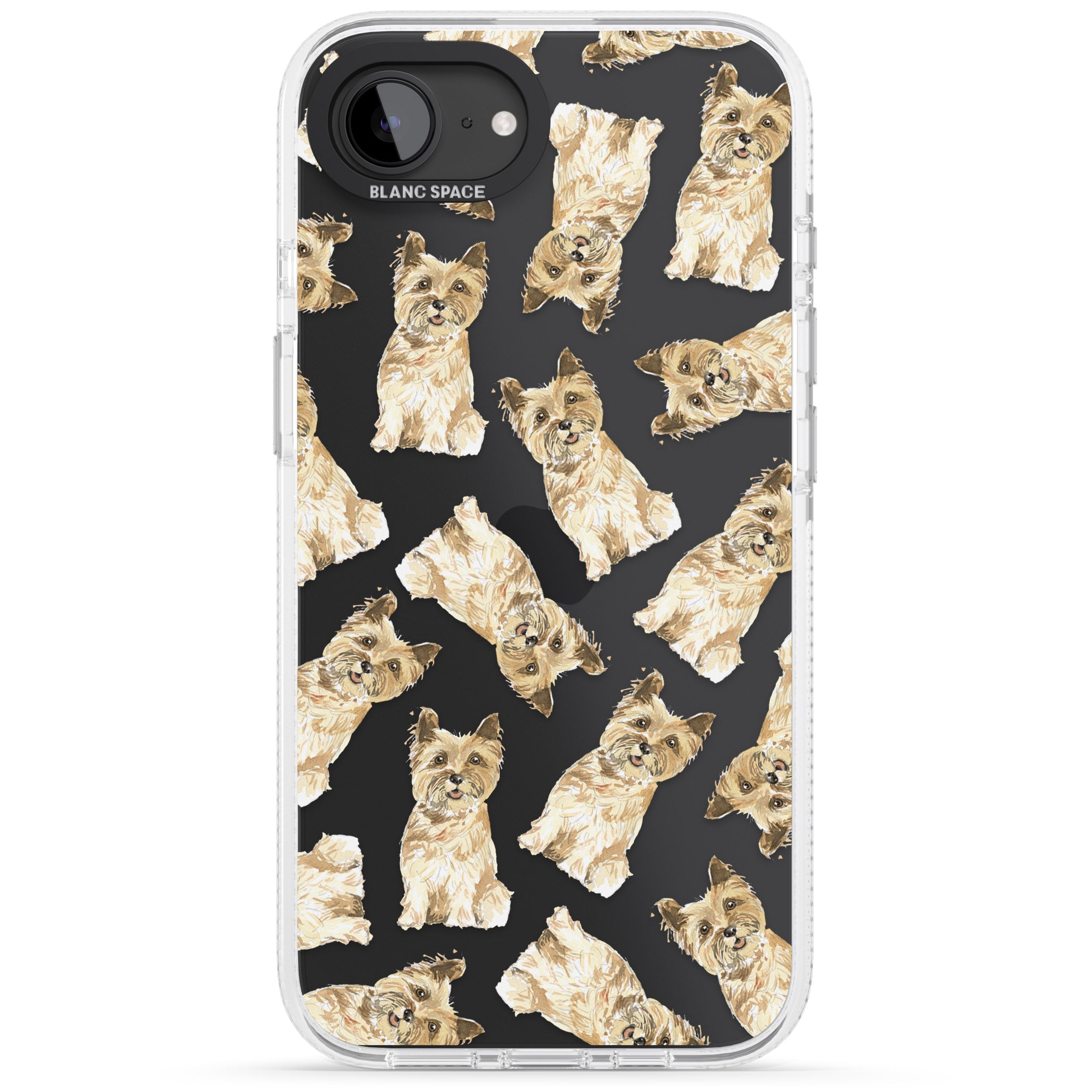 Cairn Terrier Watercolour Dog Pattern iPhone 16e Clear Case Impact Air - Blanc Space