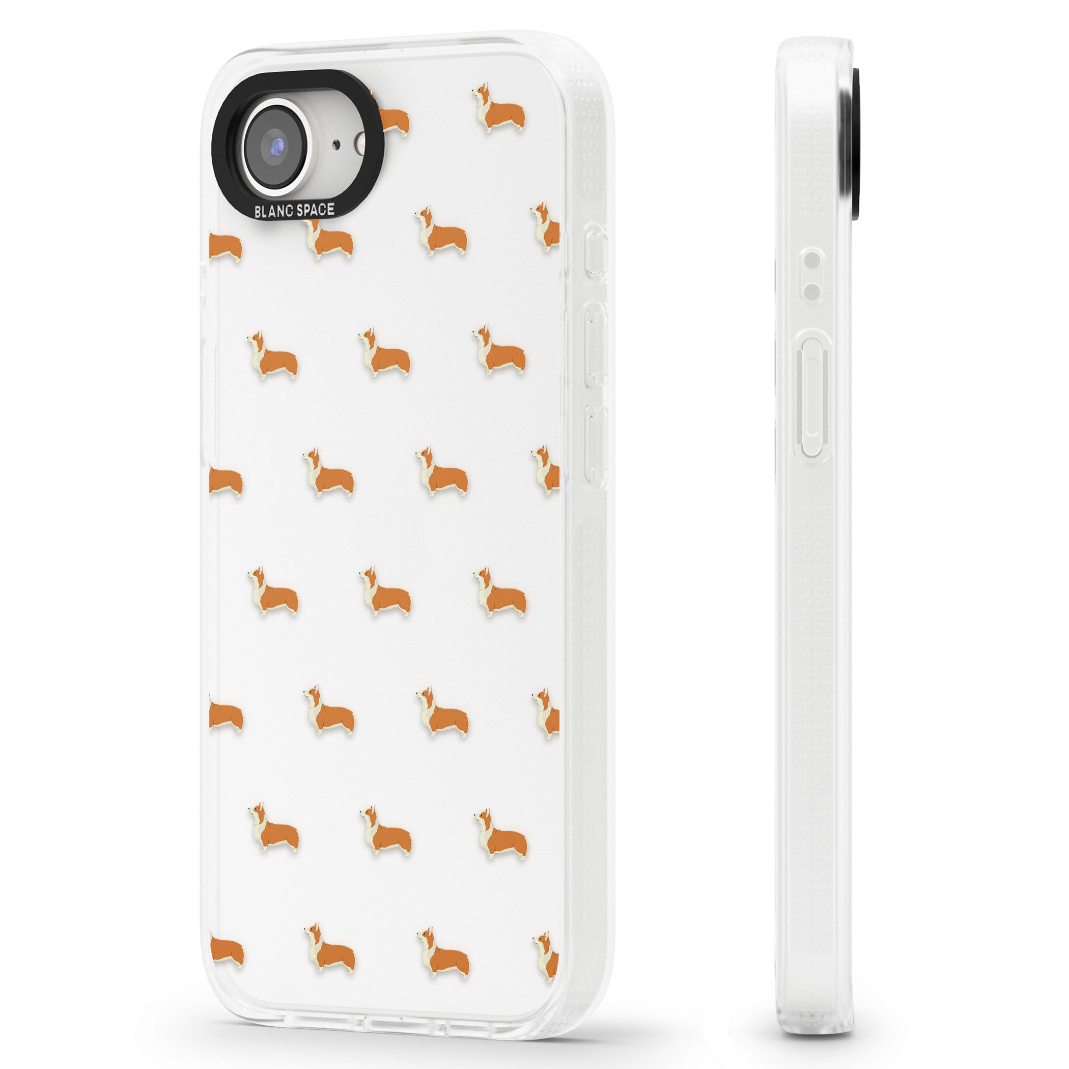 Pembroke Welsh Corgi Dog Pattern Clear iPhone 16e Clear Case Impact Air - Blanc Space