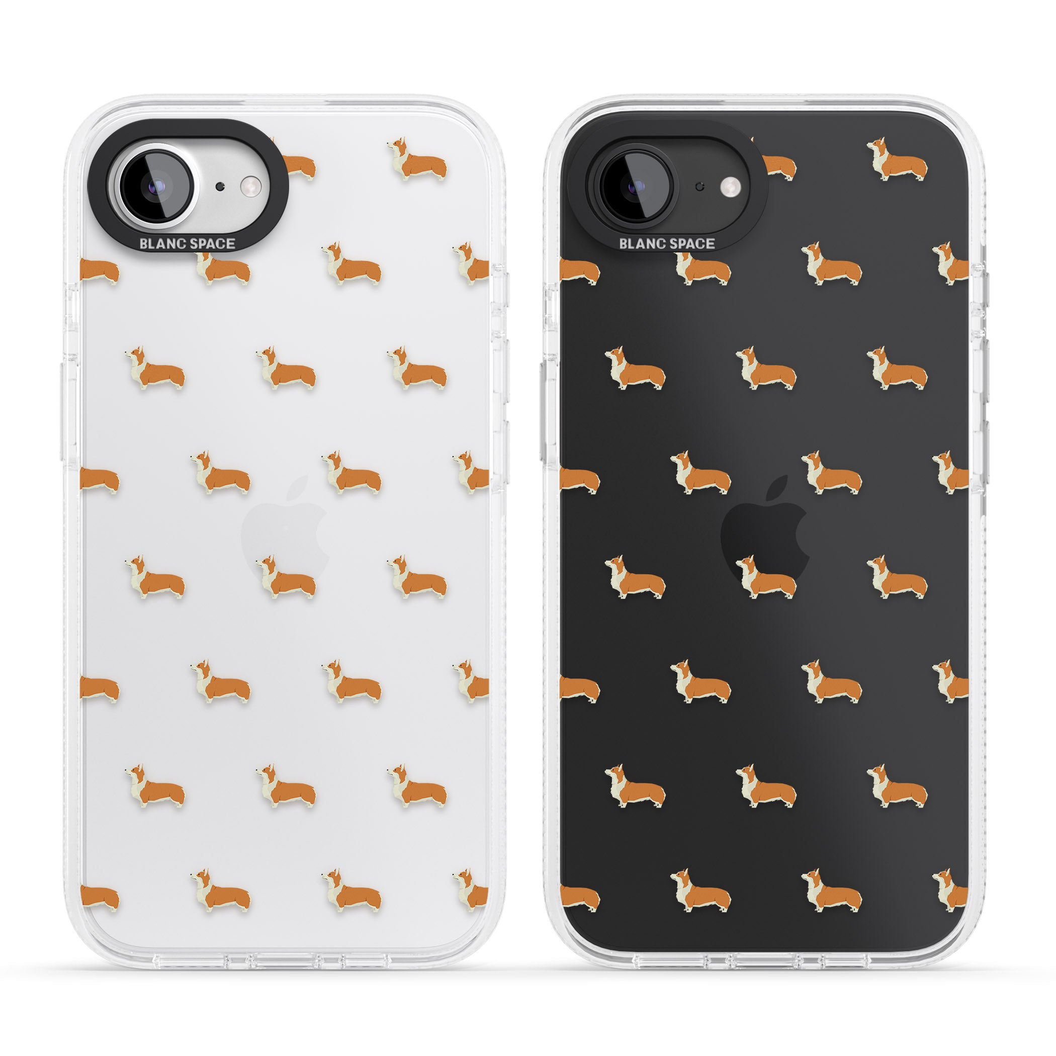 Pembroke Welsh Corgi Dog Pattern Clear iPhone 16e Clear Case Impact Air - Blanc Space