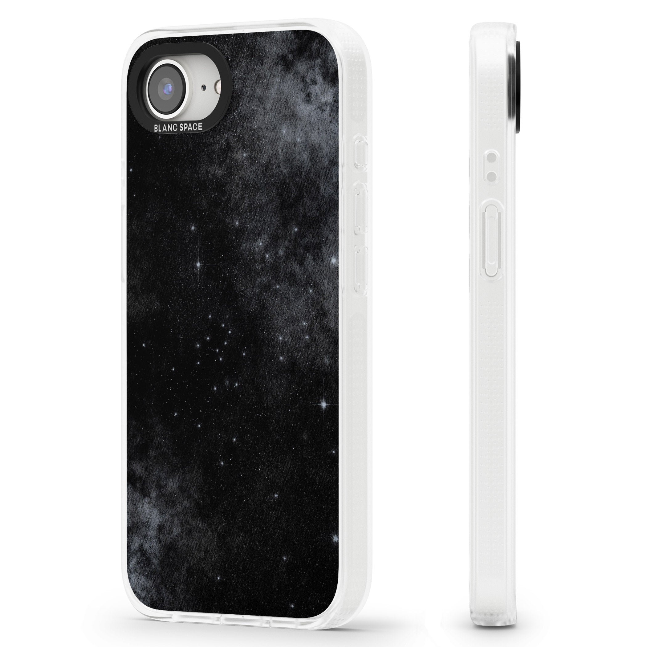 Night Sky Galaxies: Shimmering Stars iPhone 16e Clear Case Impact Air - Blanc Space