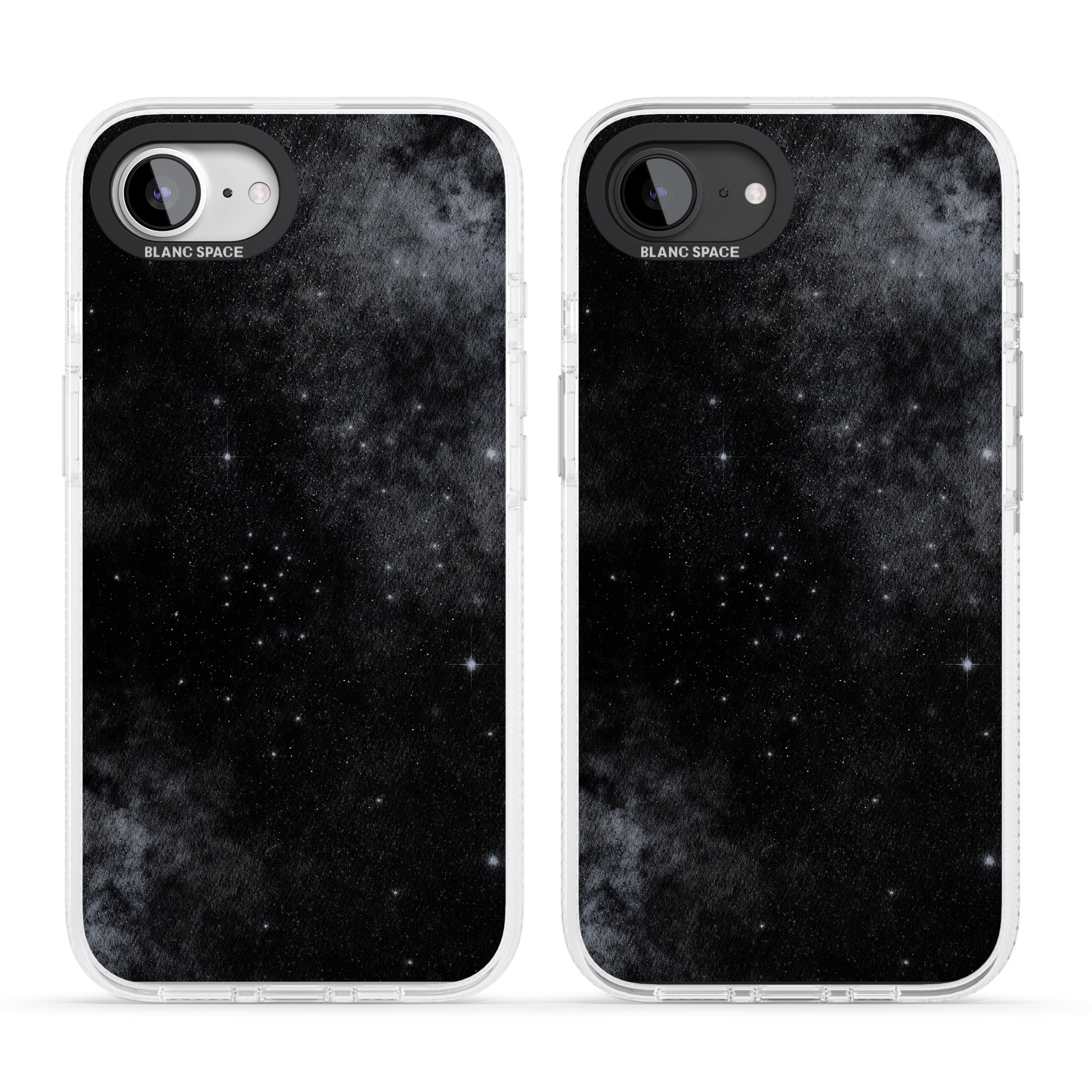 Night Sky Galaxies: Shimmering Stars iPhone 16e Clear Case Impact Air - Blanc Space
