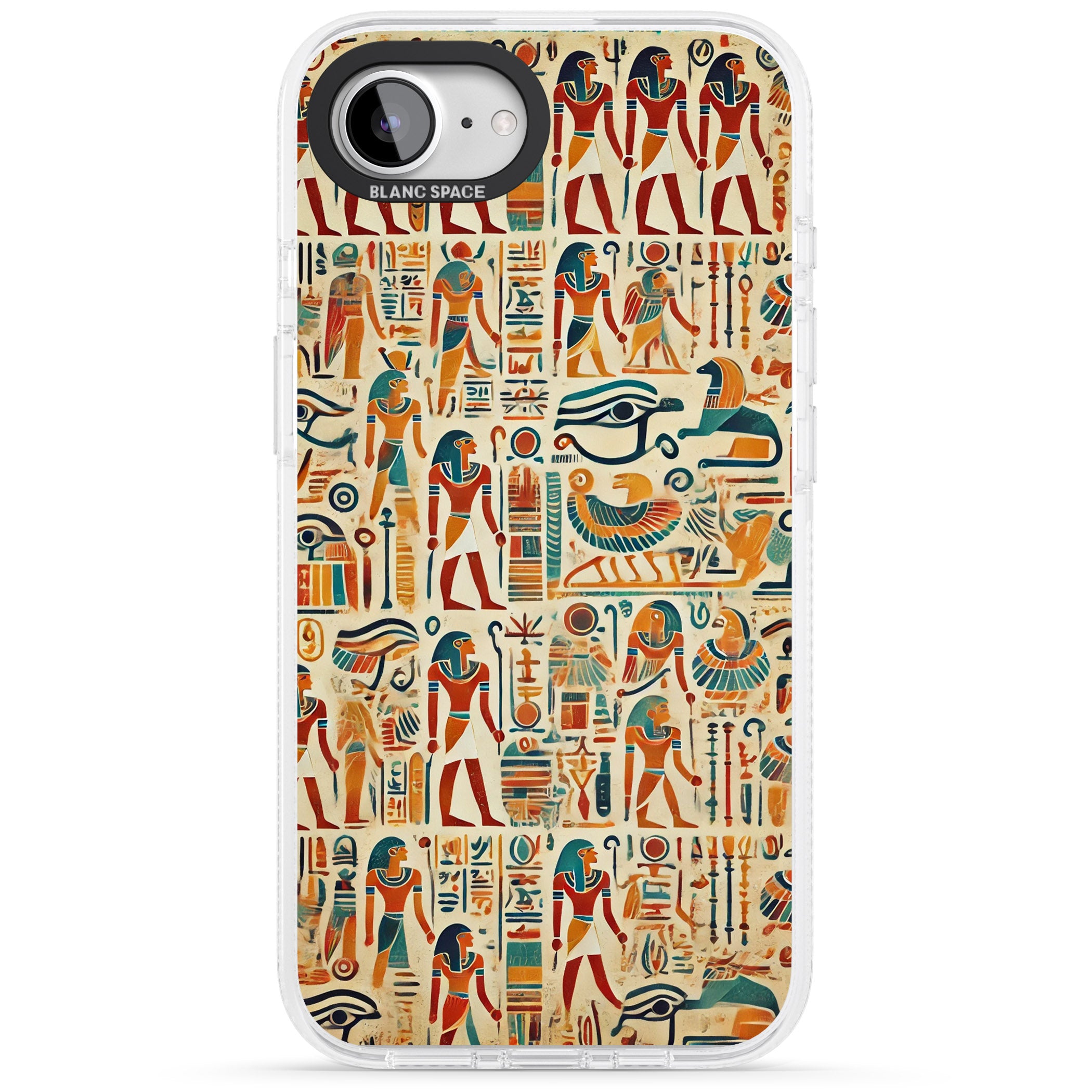 Egyptian Heiroglyphics iPhone 16e Clear Case Impact Air - Blanc Space