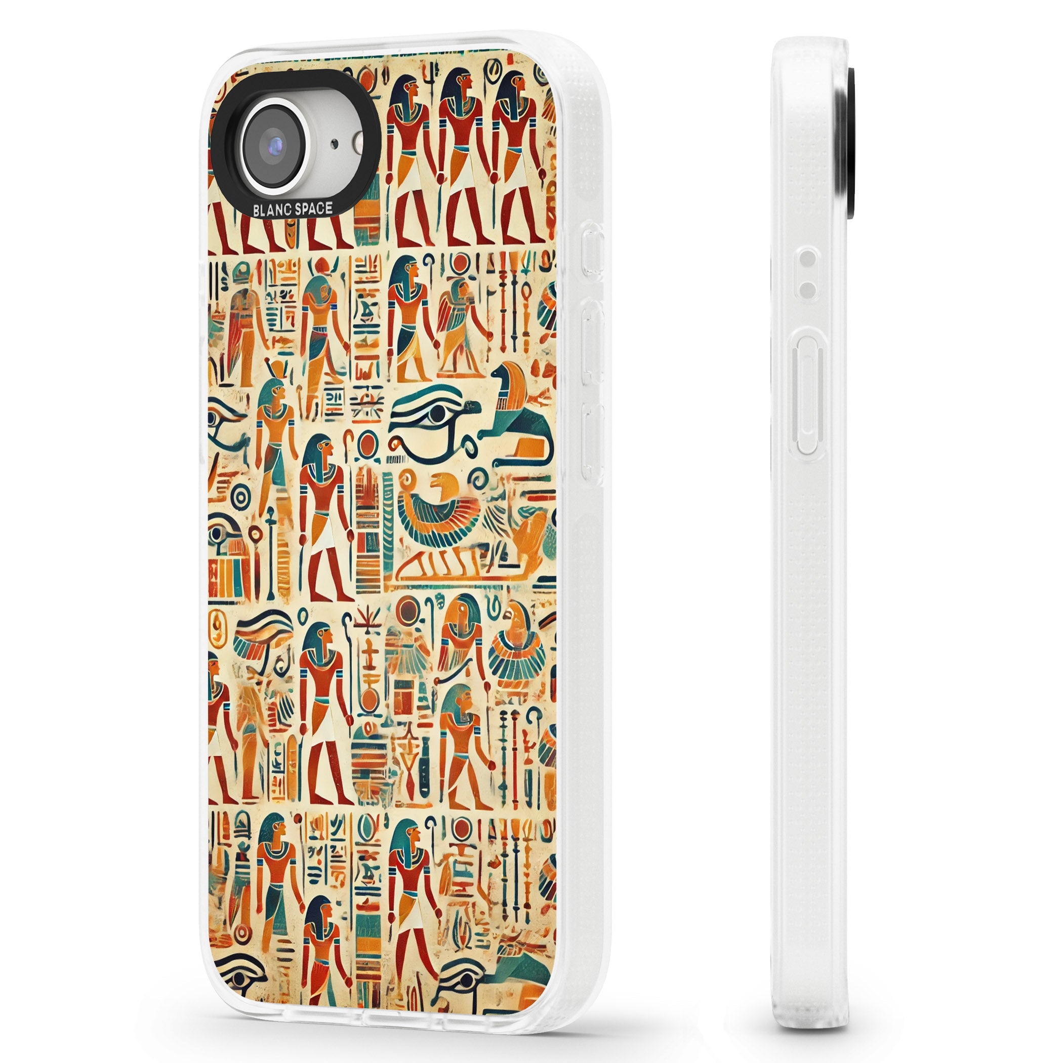 Egyptian Heiroglyphics iPhone 16e Clear Case Impact Air - Blanc Space