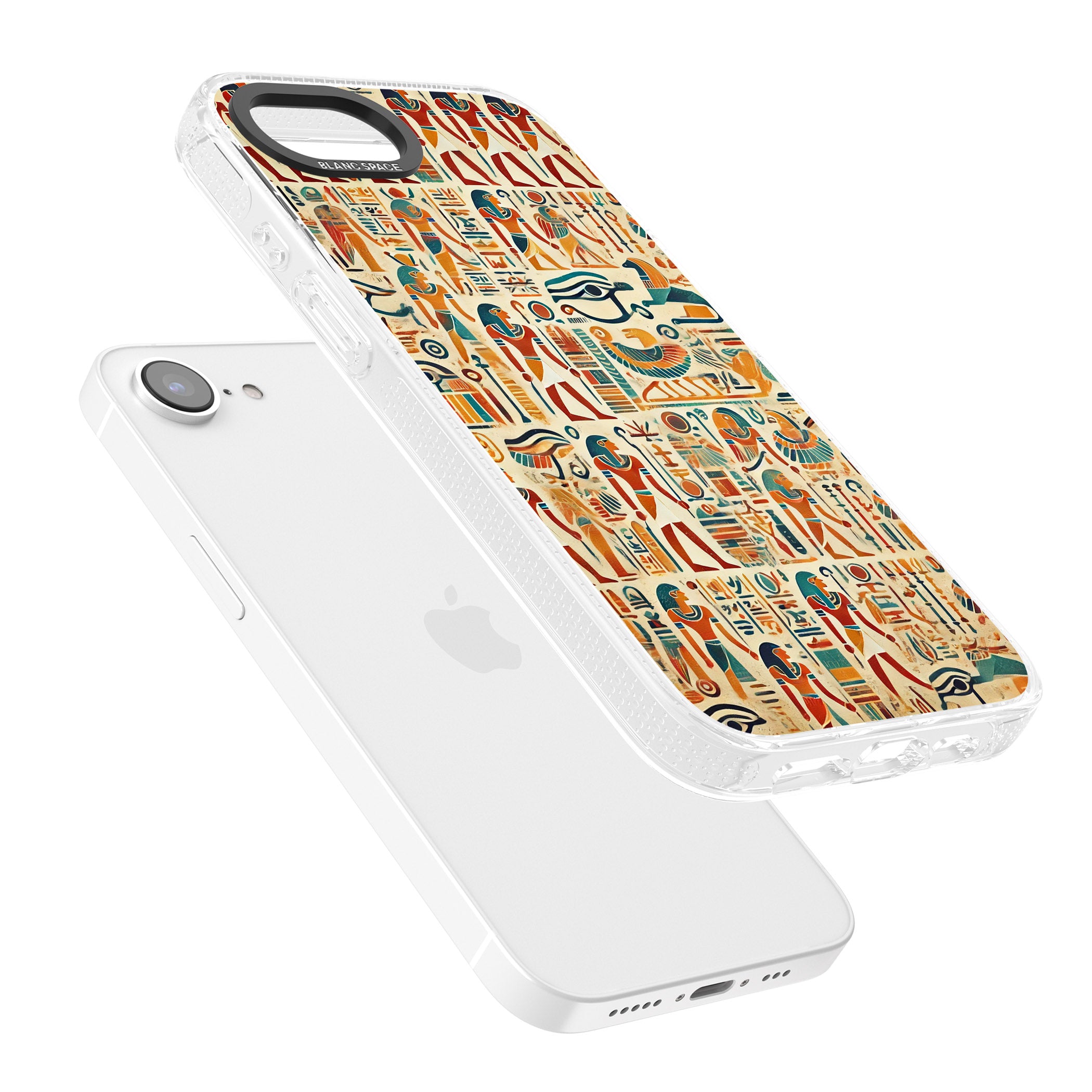 Egyptian Heiroglyphics iPhone 16e Clear Case Impact Air - Blanc Space