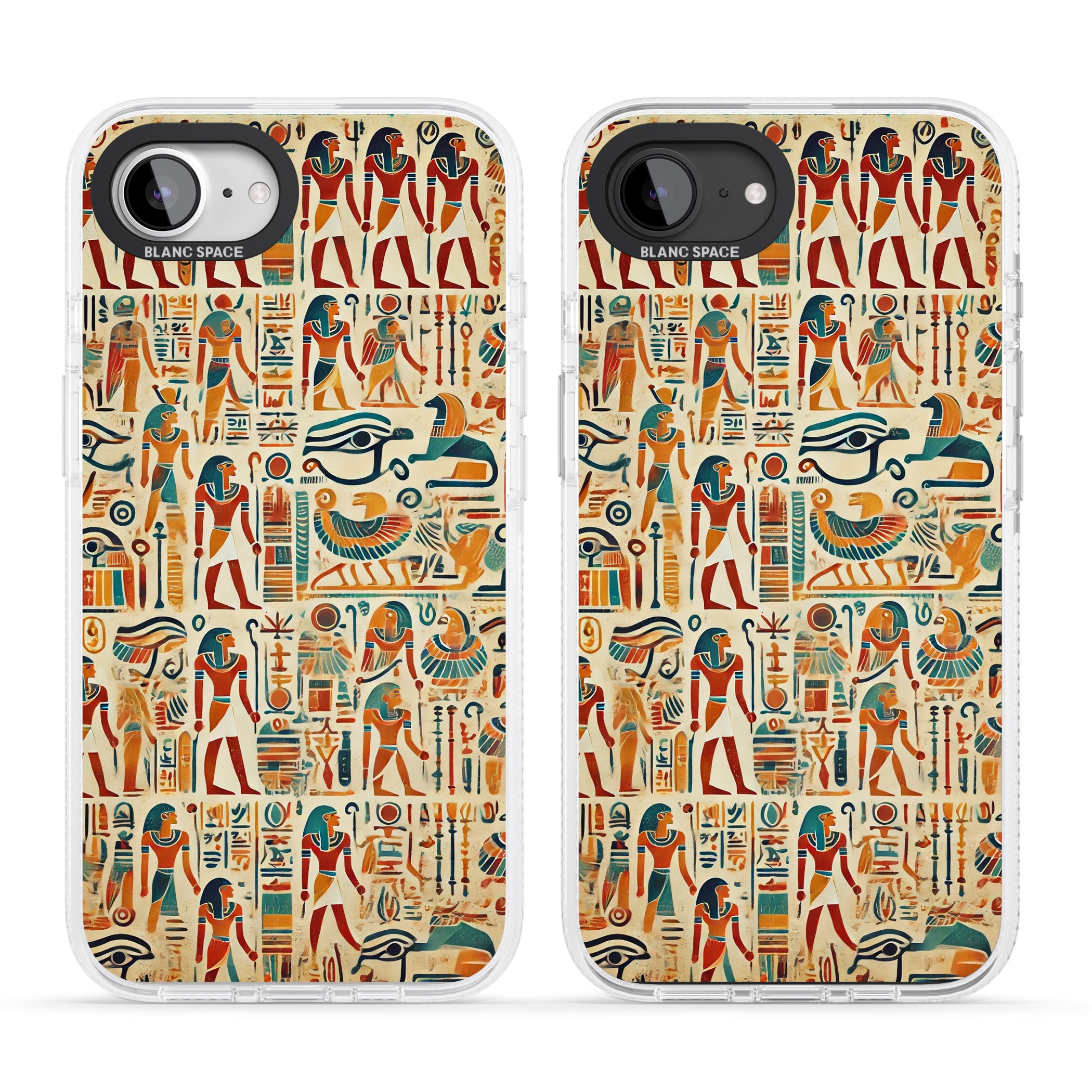 Egyptian Heiroglyphics iPhone 16e Clear Case Impact Air - Blanc Space