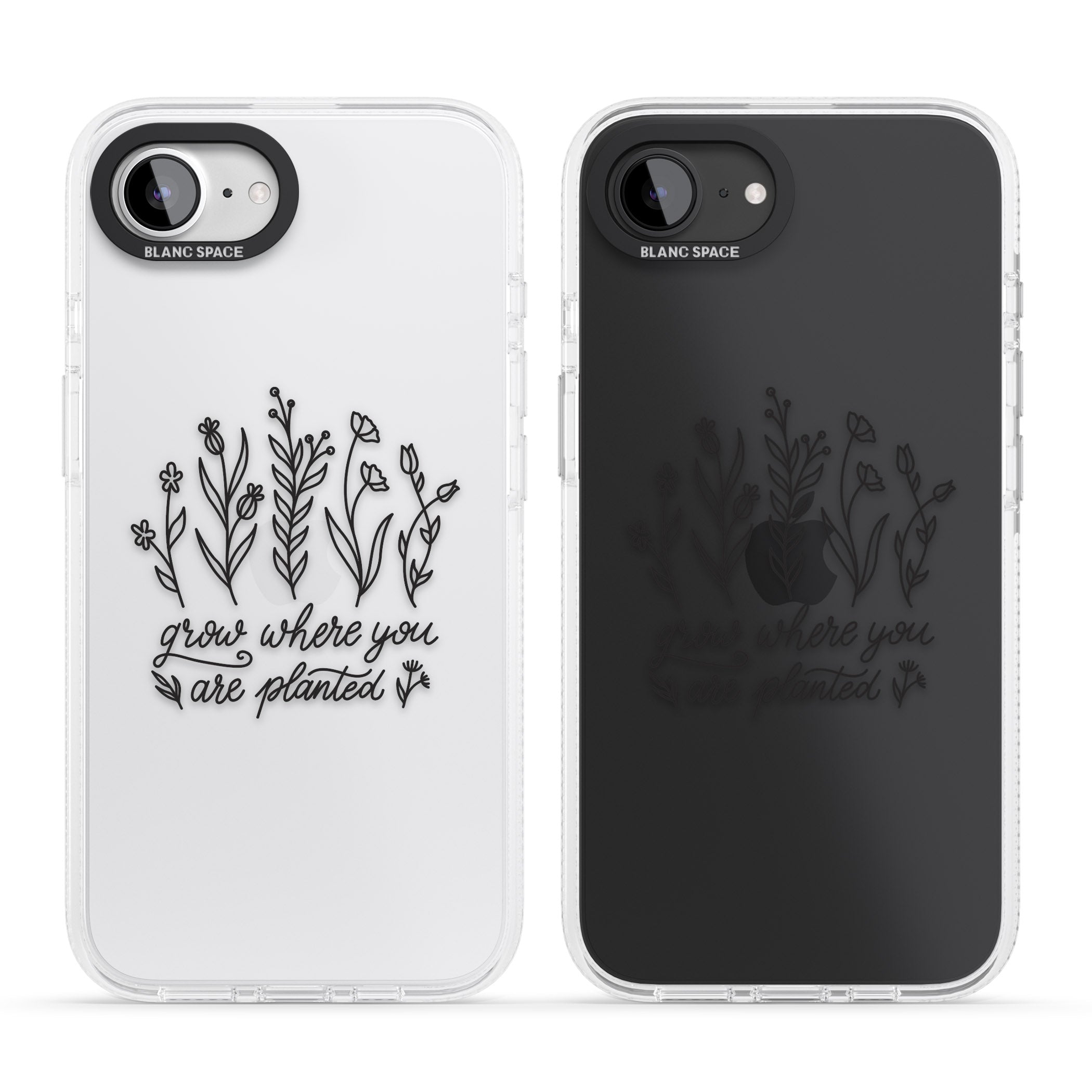Grow where you are planted iPhone 16e Clear Case Impact Air - Blanc Space