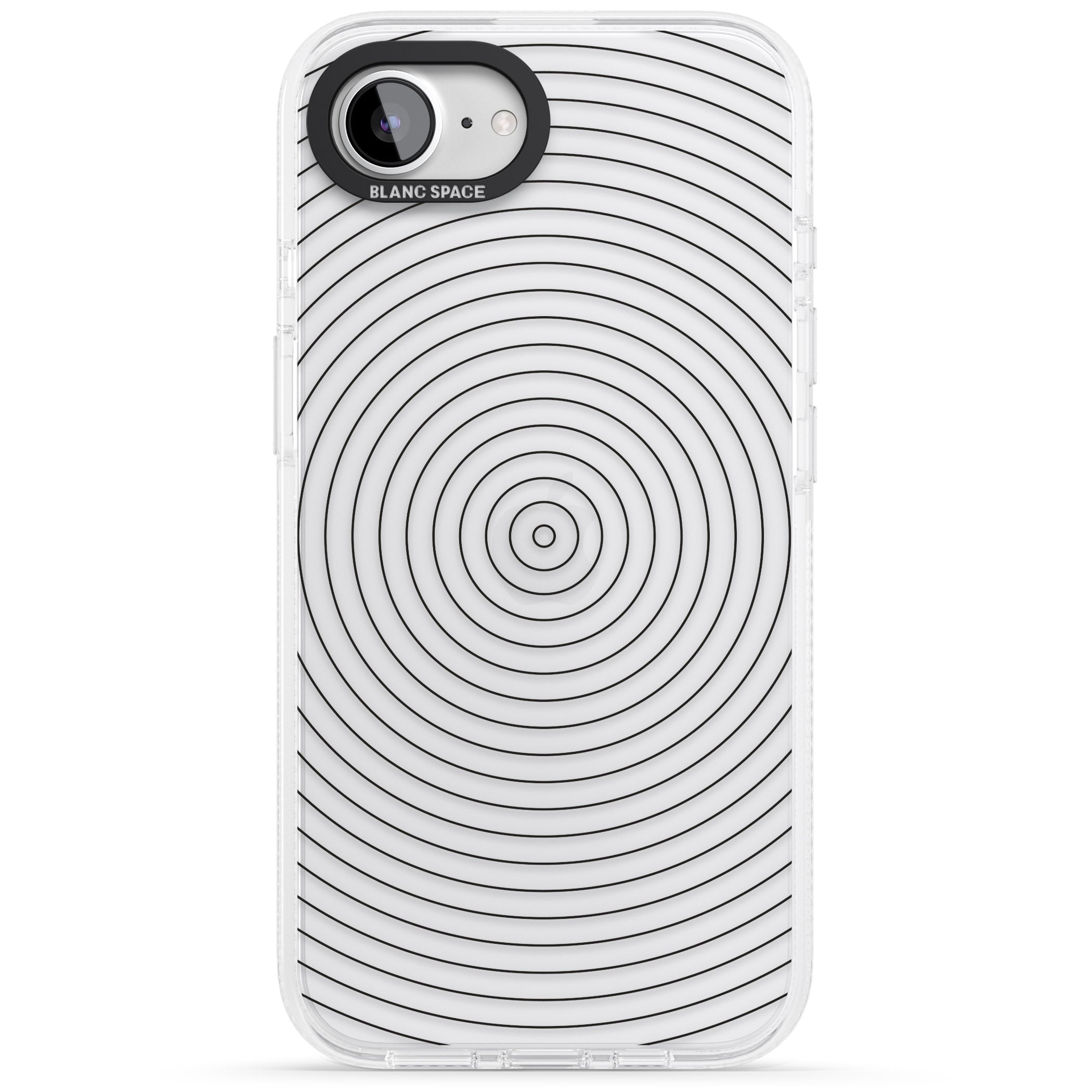 Abstract Lines: Circles iPhone 16e Clear Case Impact Air - Blanc Space