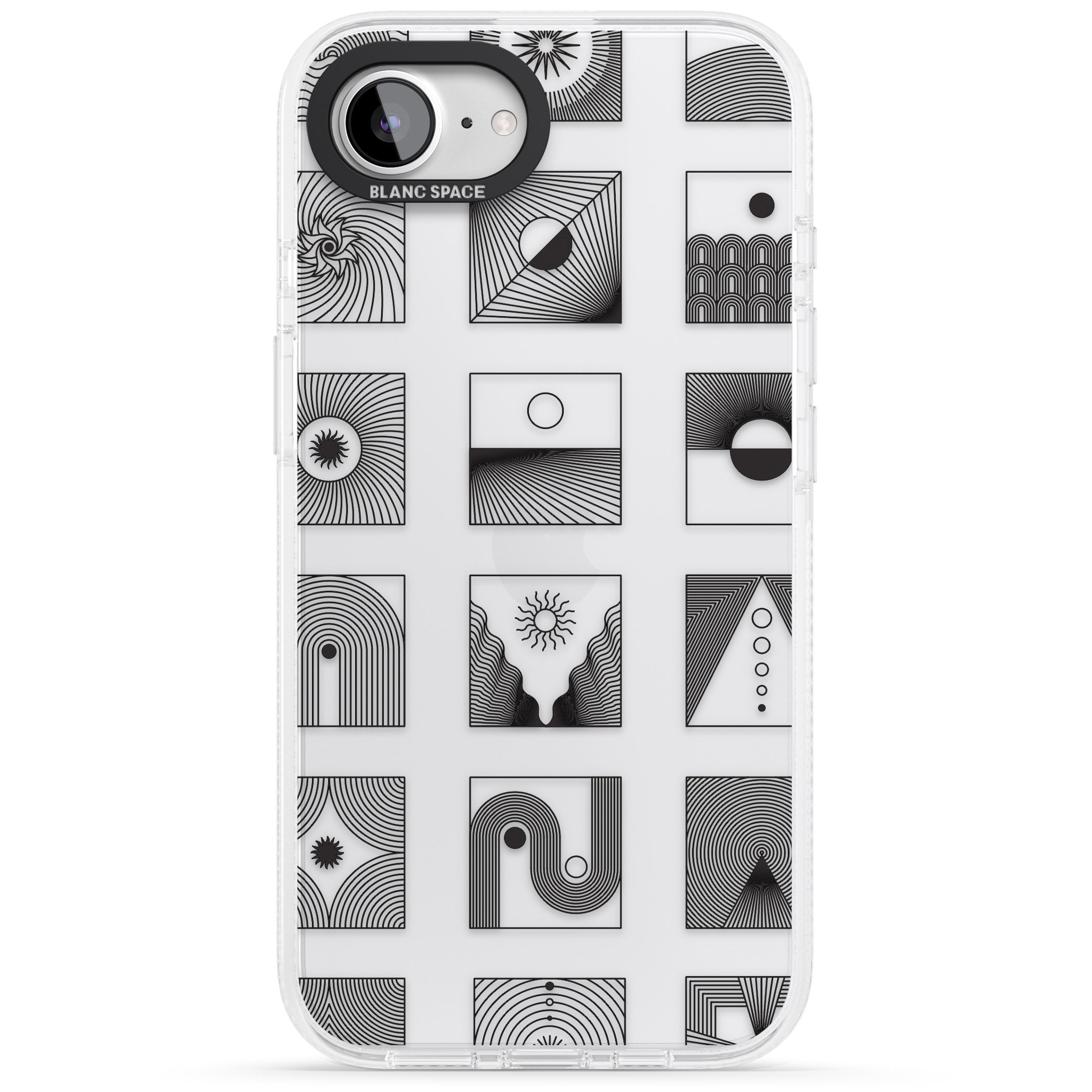 Abstract Lines: Mixed Pattern #2 iPhone 16e Clear Case Impact Air - Blanc Space