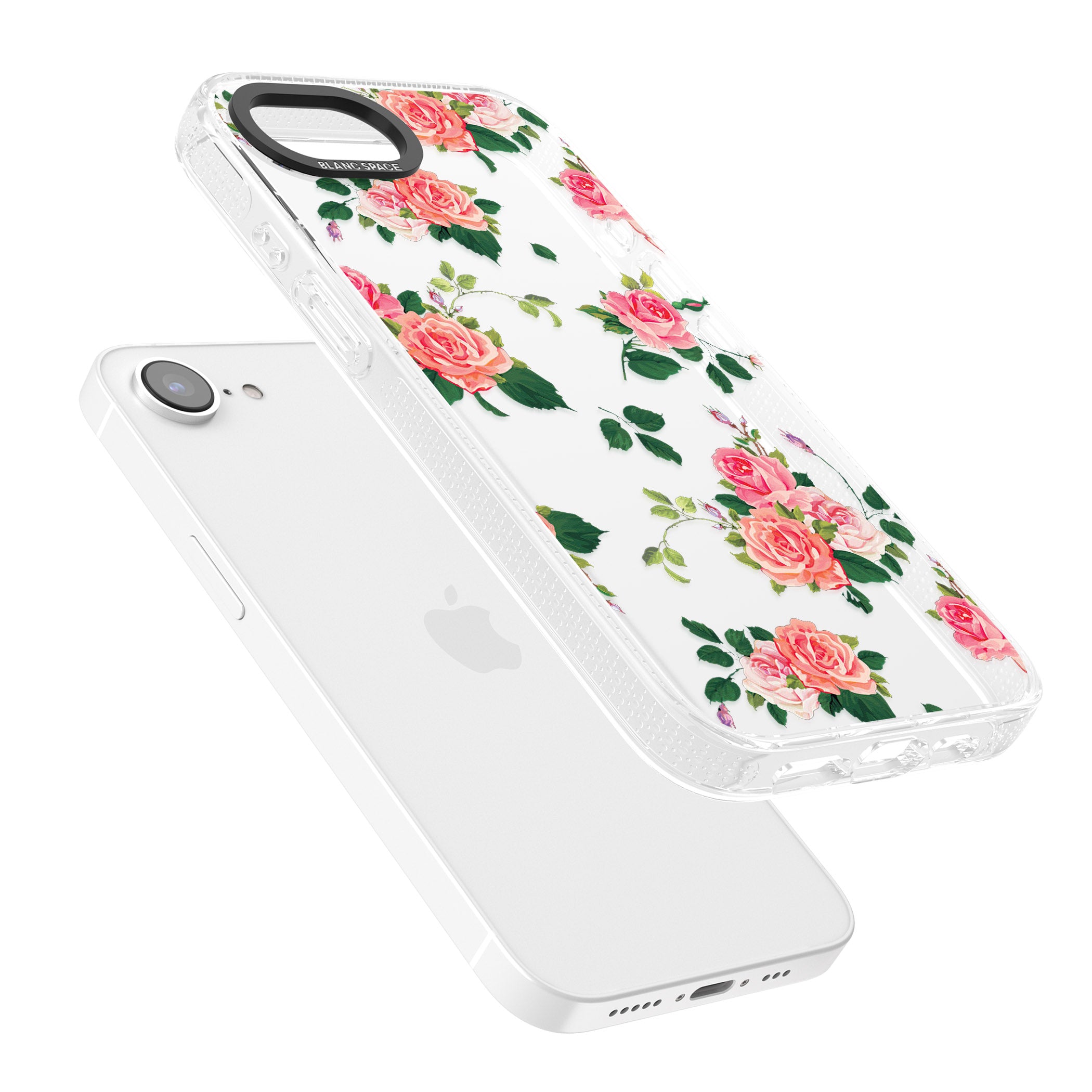 Pink Roses iPhone 16e Clear Case Impact Air - Blanc Space