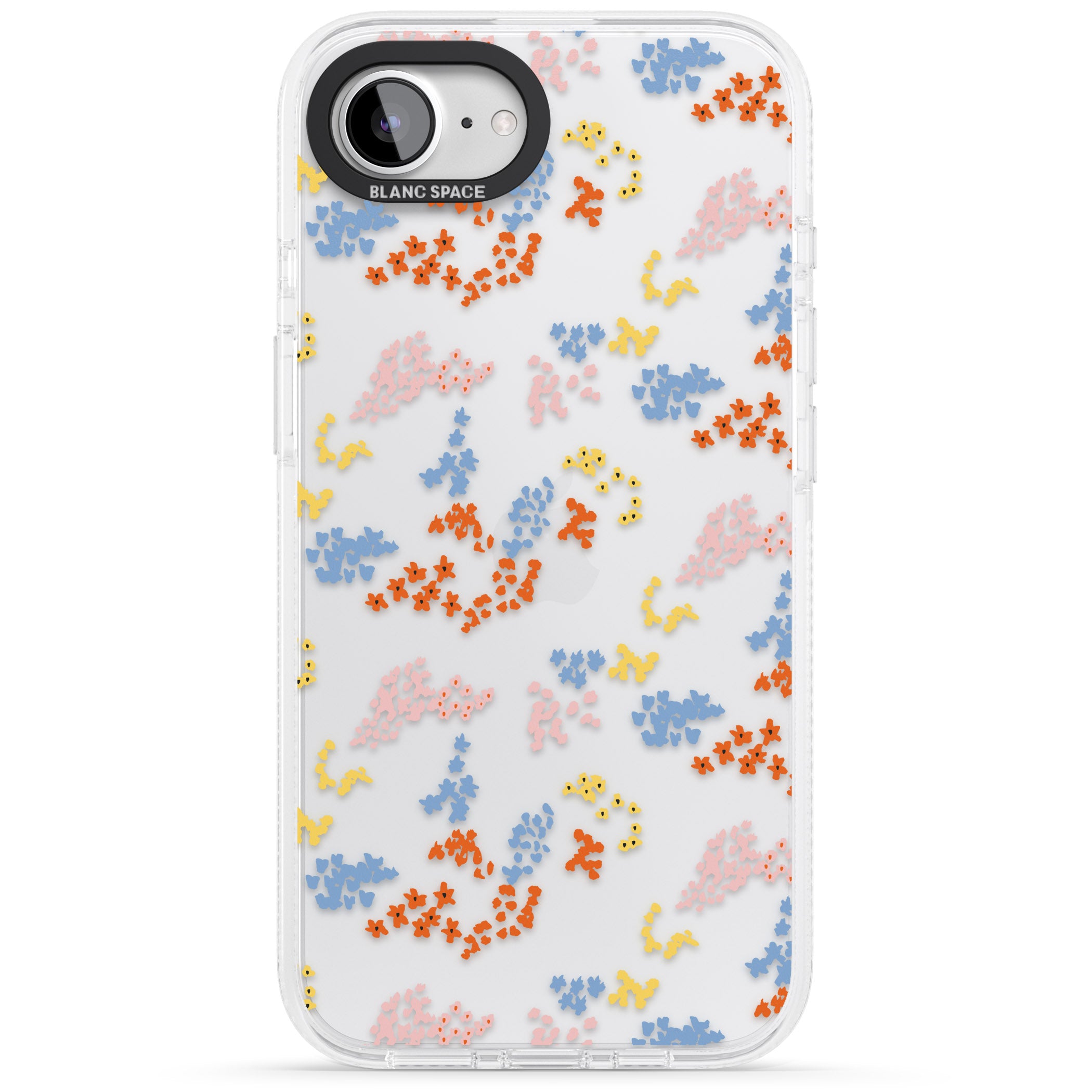 Small Flower Mix: Transparent iPhone 16e Clear Case Impact Air - Blanc Space