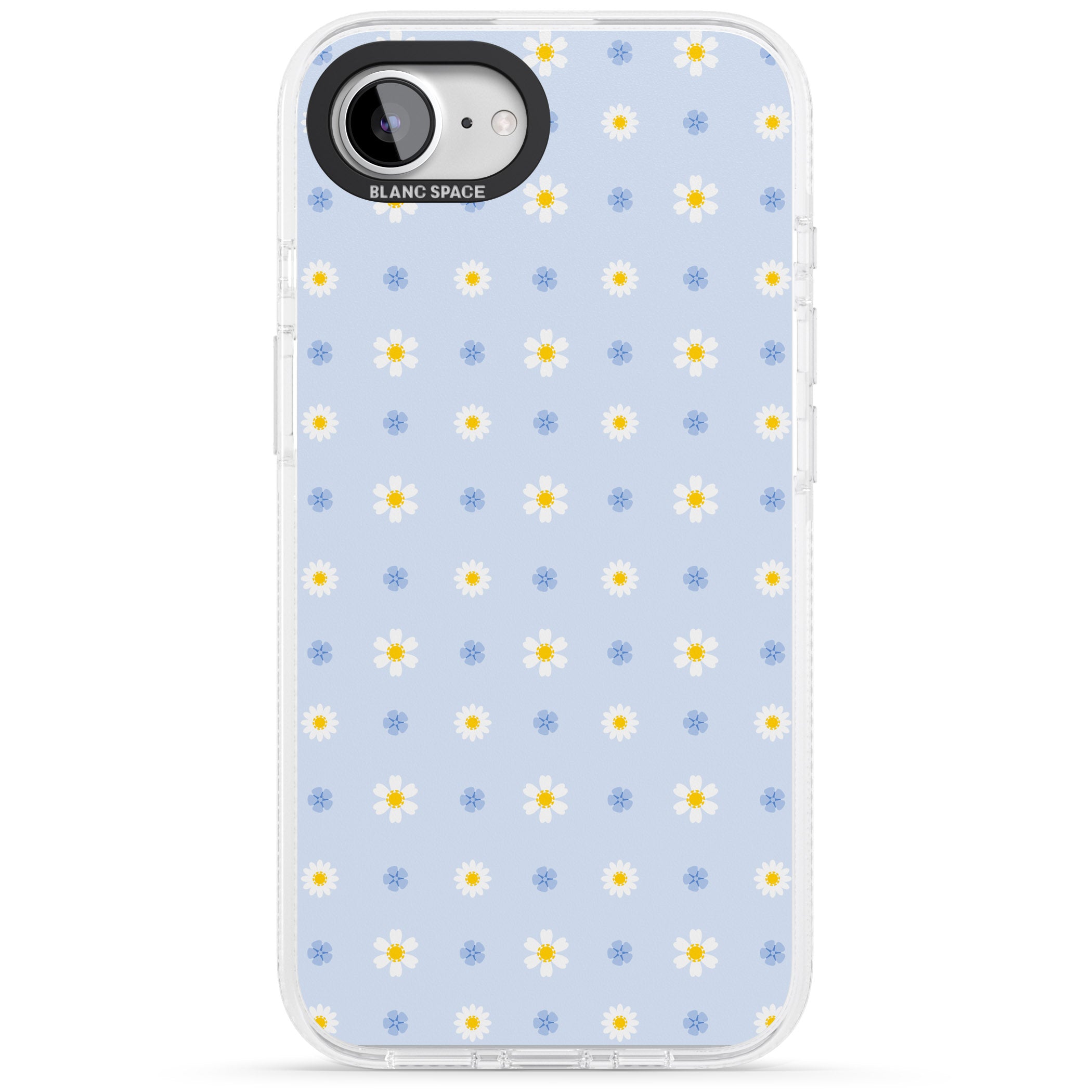 Pale Blue Daisies iPhone 16e Clear Case Impact Air - Blanc Space