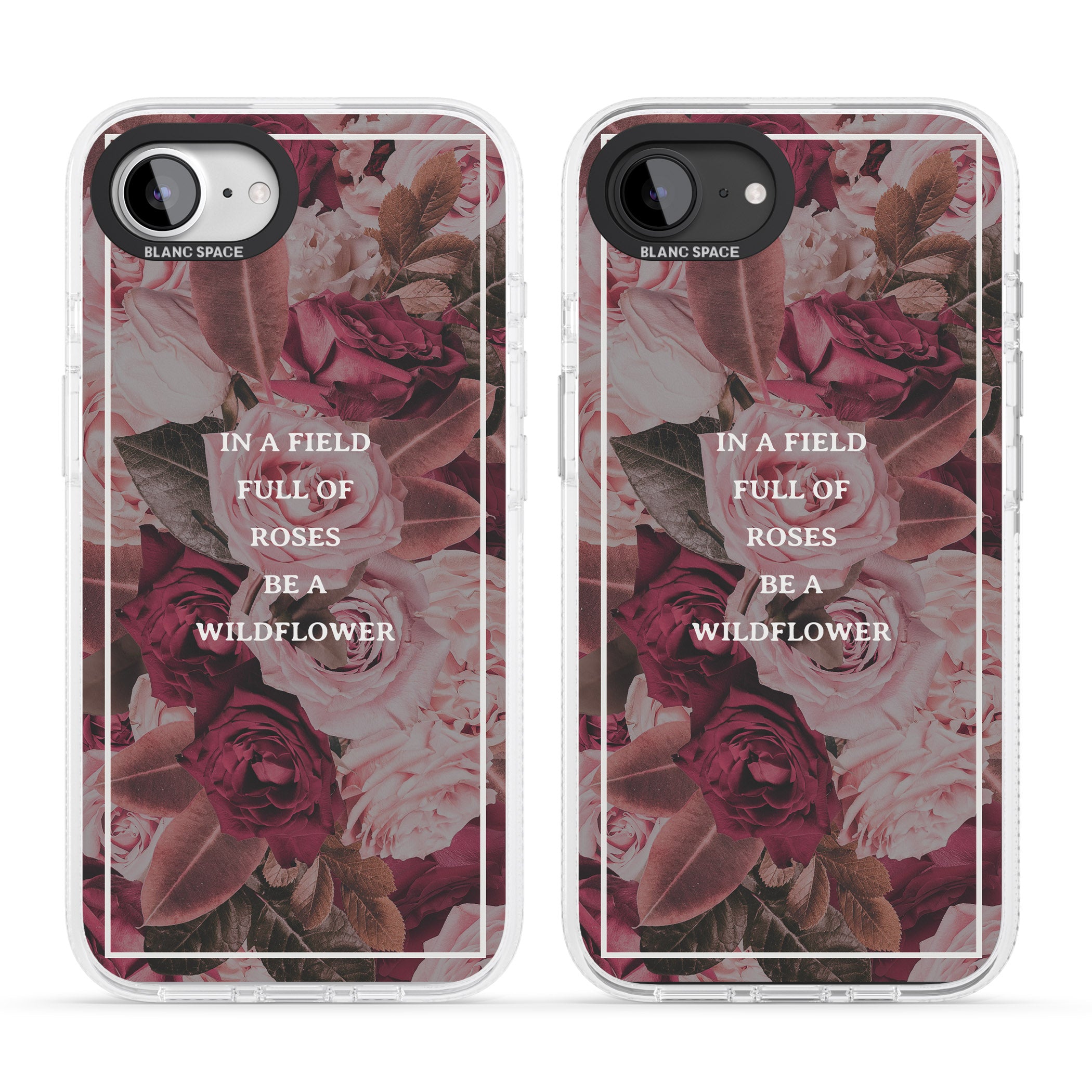 Be a Wildflower Floral Quote iPhone 16e Clear Case Impact Air - Blanc Space