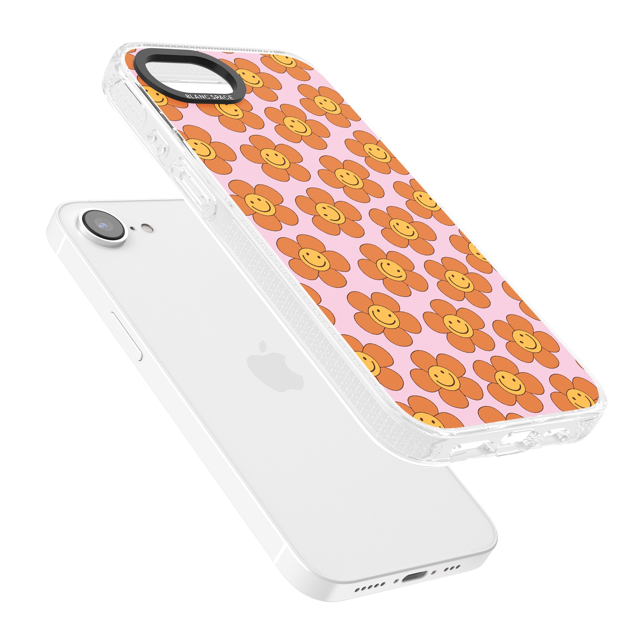 Floral Smiles iPhone 16e Clear Case Impact Air - Blanc Space