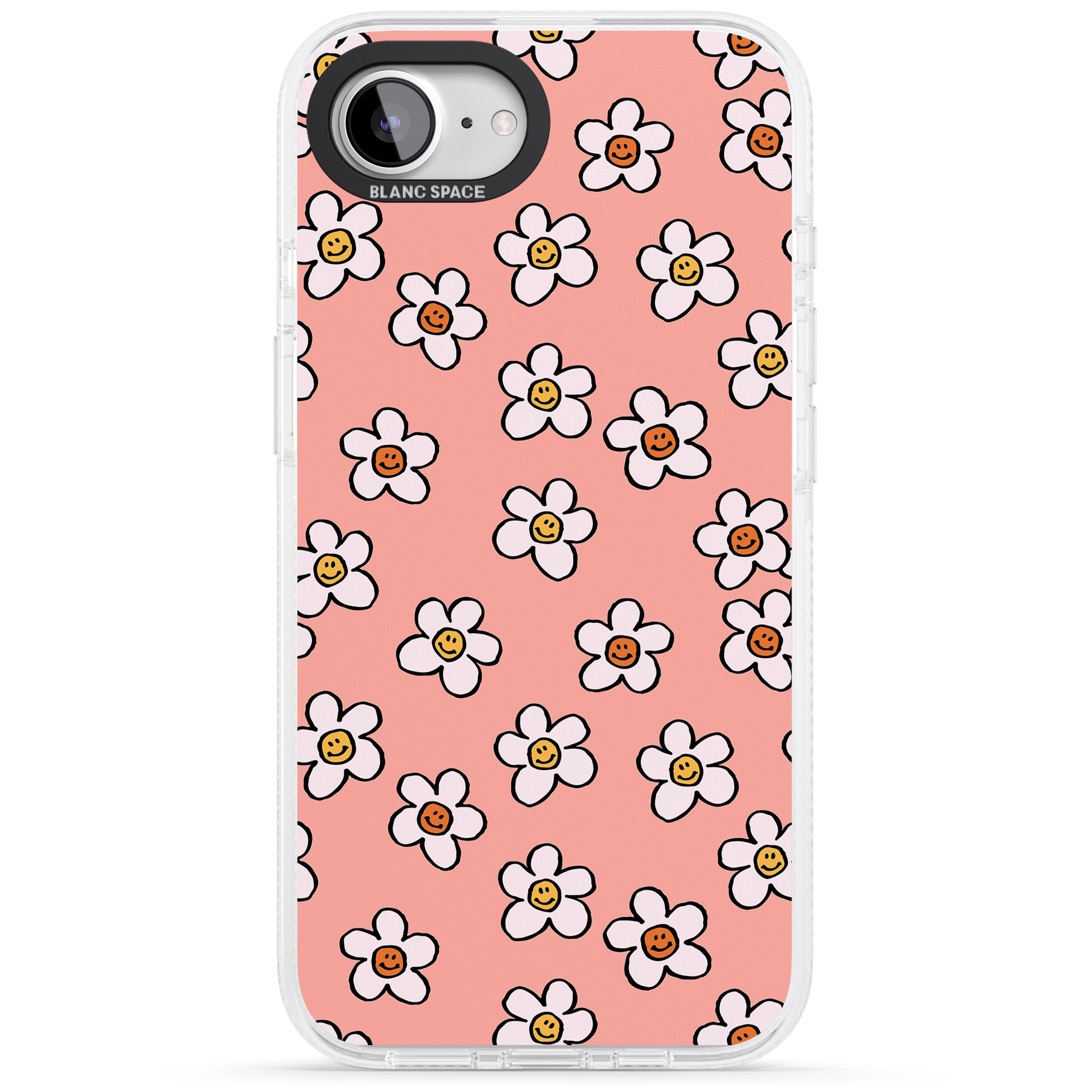 Peachy Daisy Smiles iPhone 16e Clear Case Impact Air - Blanc Space