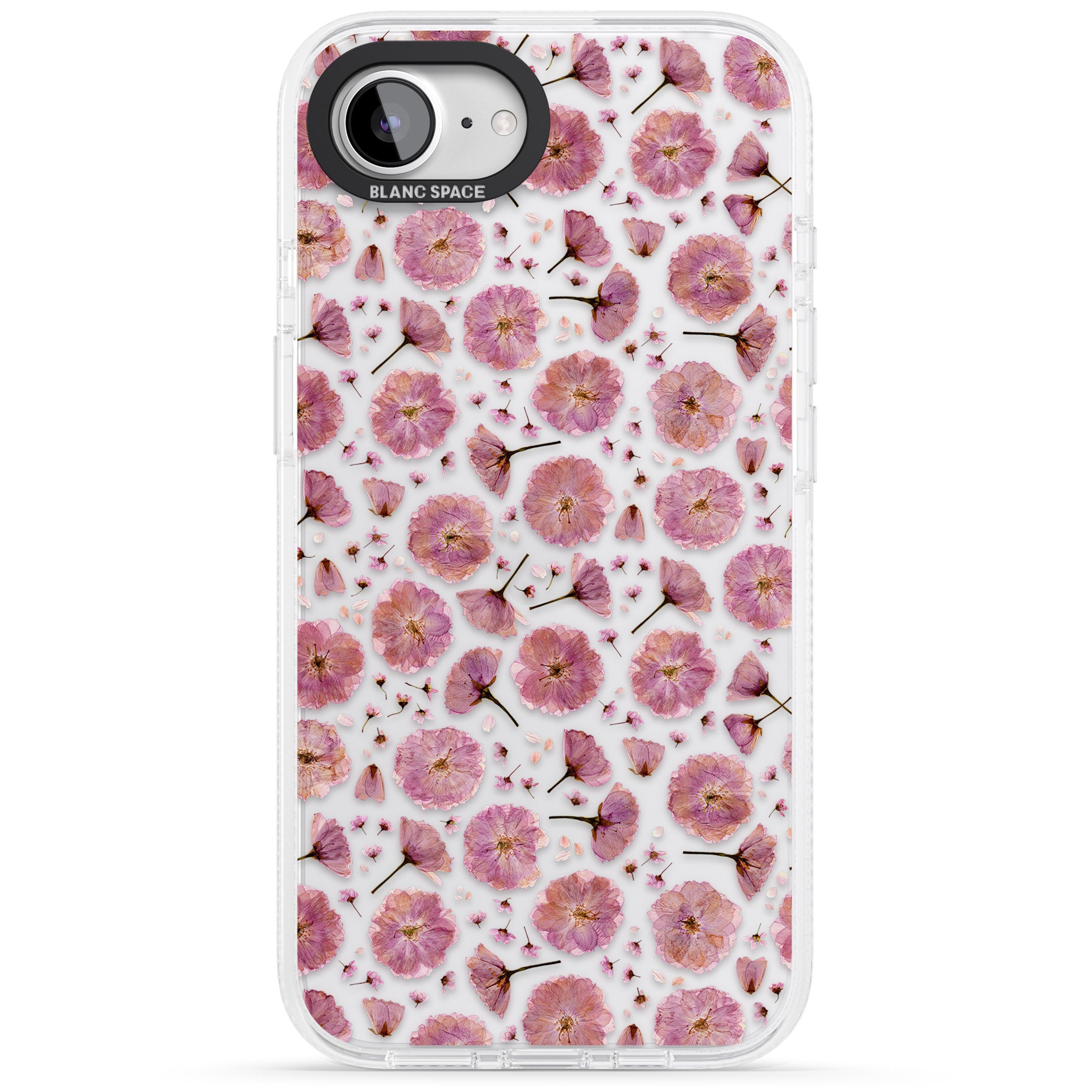 Pink Flowers & Blossoms Transparent Design iPhone 16e Clear Case Impact Air - Blanc Space