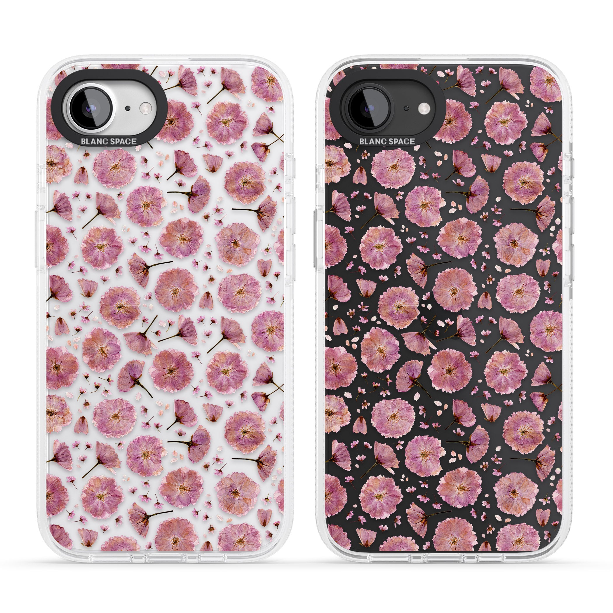 Pink Flowers & Blossoms Transparent Design iPhone 16e Clear Case Impact Air - Blanc Space