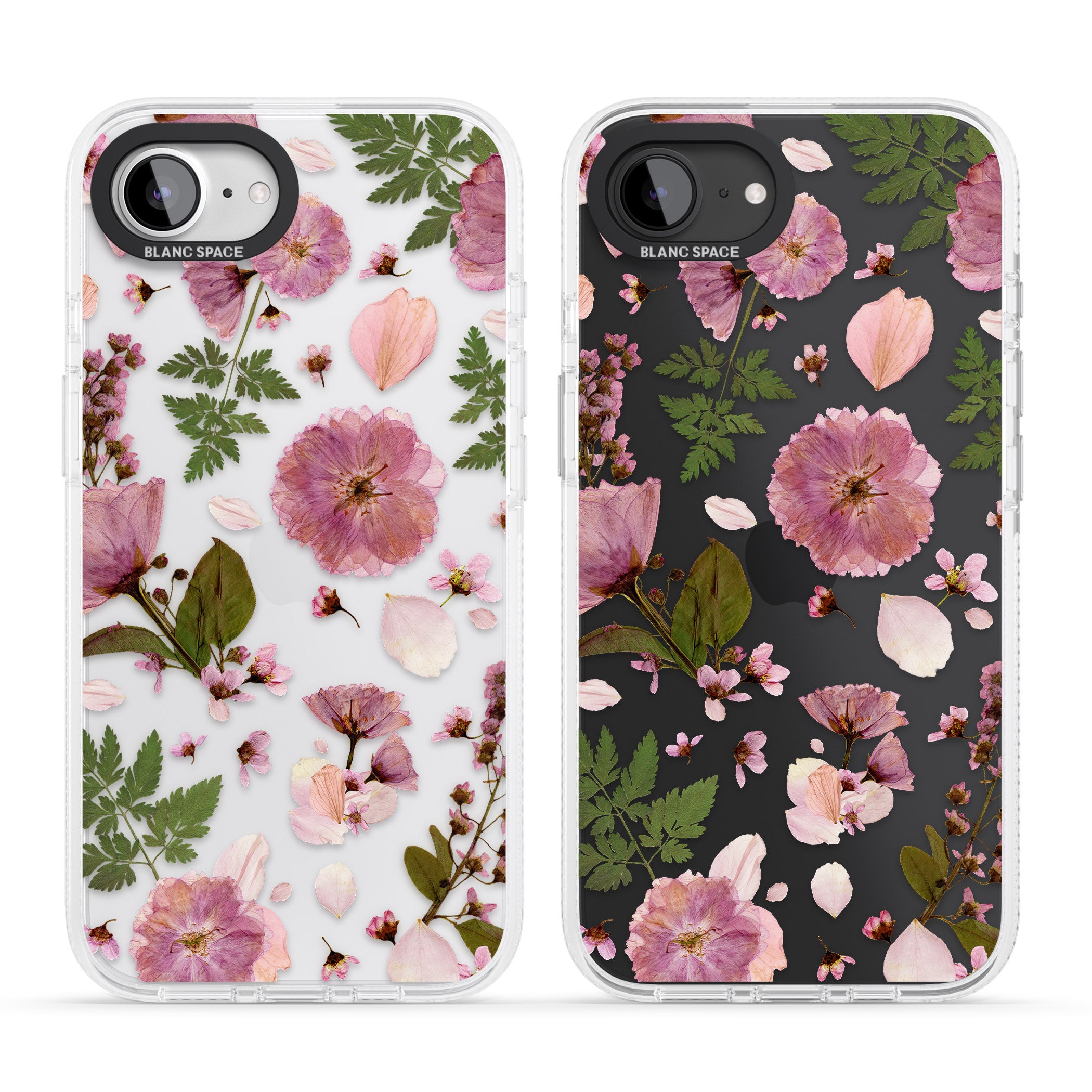 Natural Arrangement of Flowers & Leaves Design iPhone 16e Clear Case Impact Air - Blanc Space