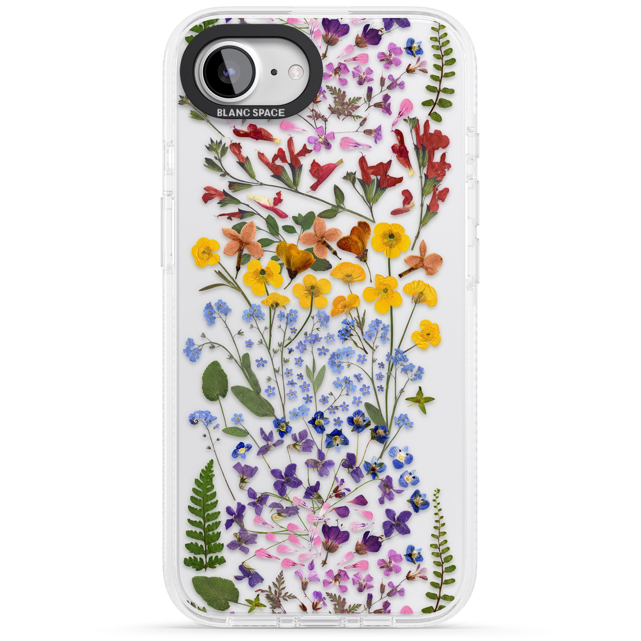 Wild Flower Stripe Design iPhone 16e Clear Case Impact Air - Blanc Space