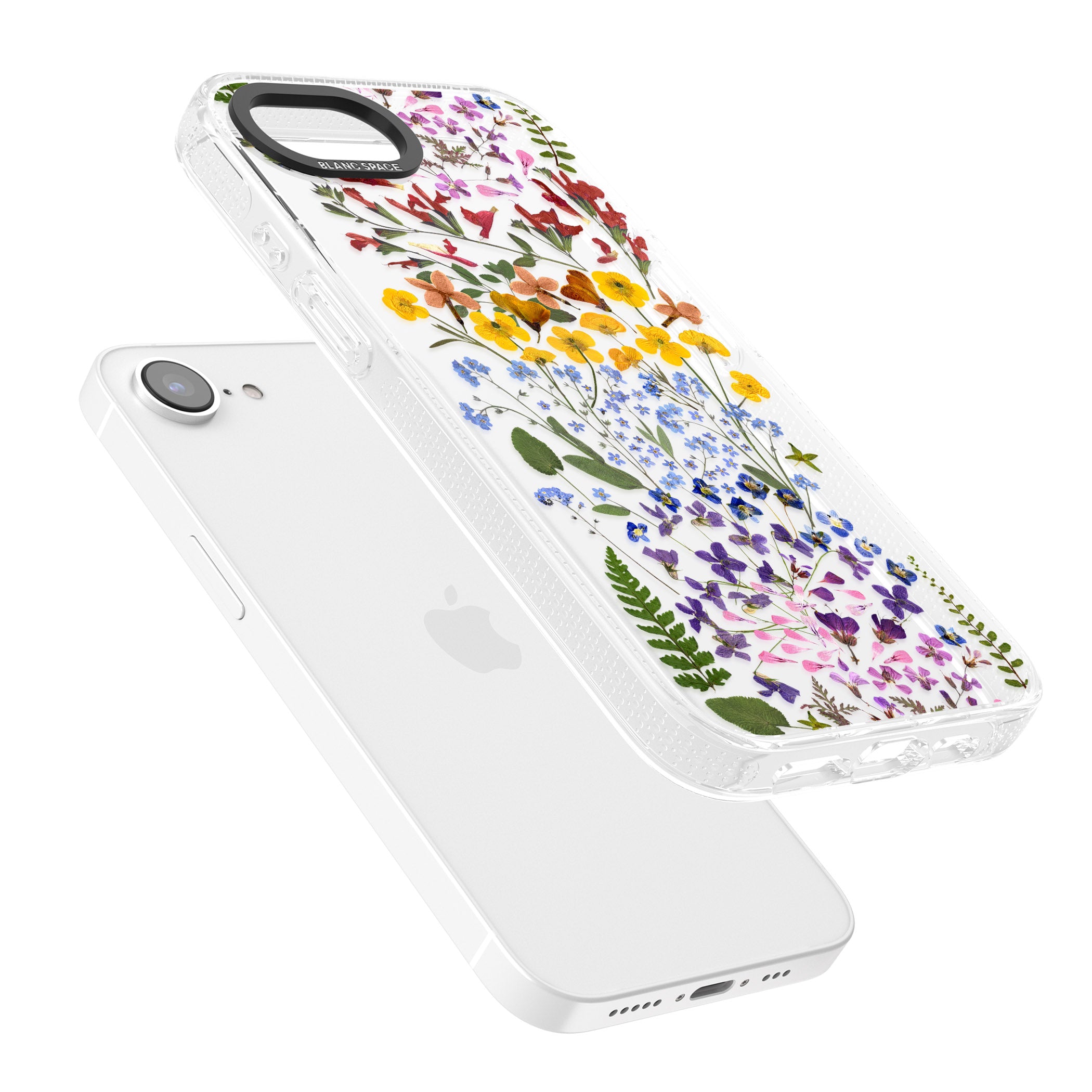 Wild Flower Stripe Design iPhone 16e Clear Case Impact Air - Blanc Space