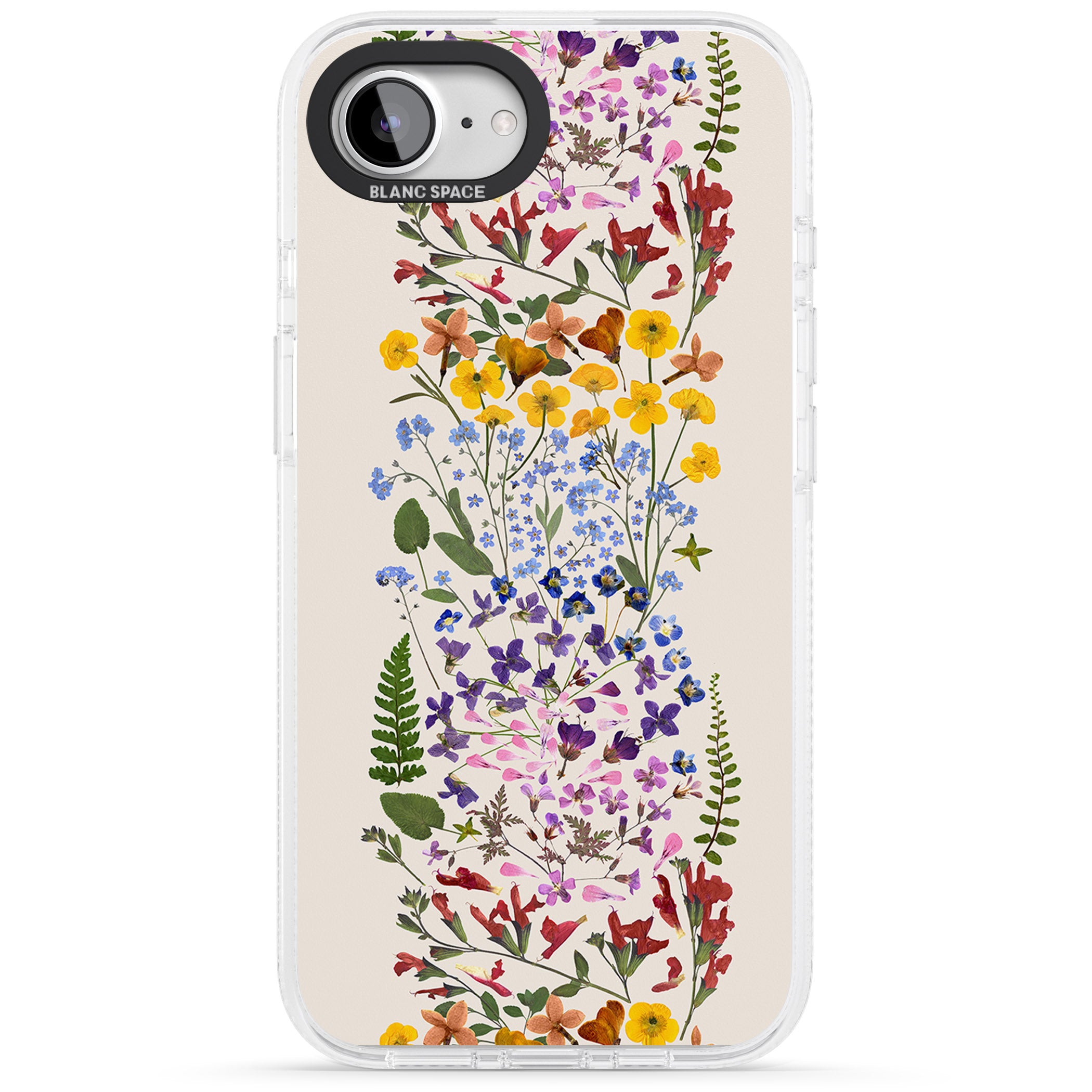 Wildflower Stripe Design - Cream iPhone 16e Clear Case Impact Air - Blanc Space