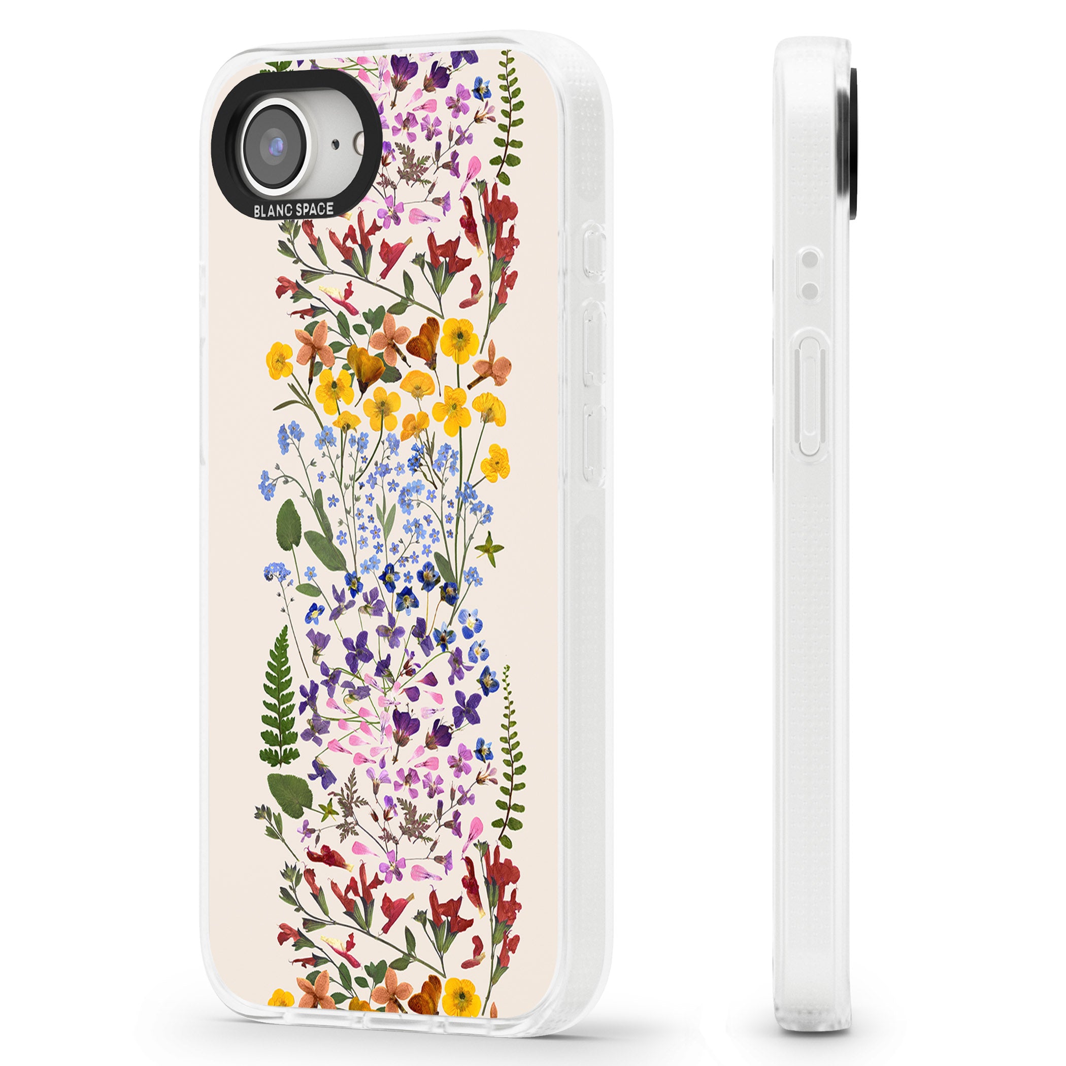 Wildflower Stripe Design - Cream iPhone 16e Clear Case Impact Air - Blanc Space