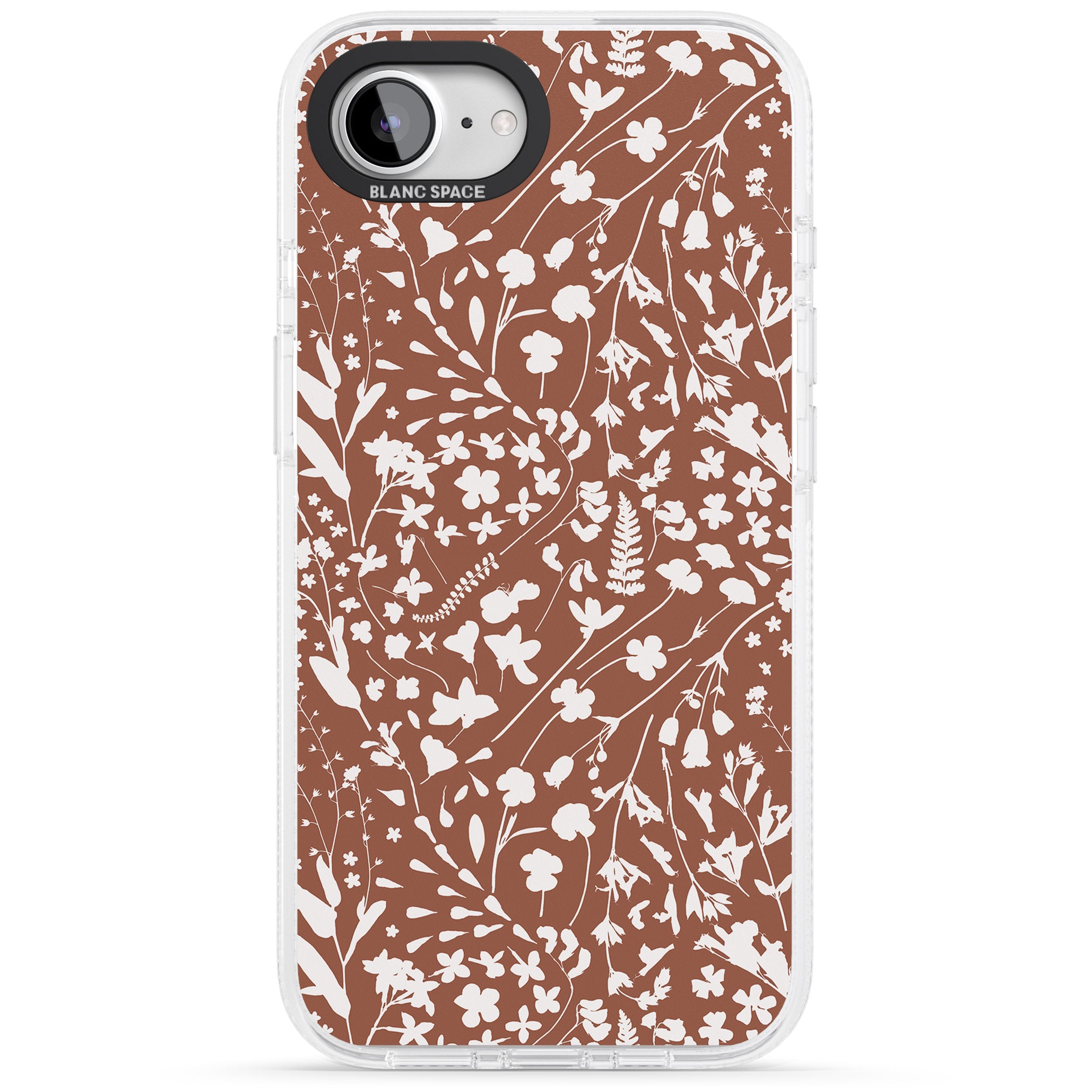 Wildflower Cluster on Terracotta iPhone 16e Clear Case Impact Air - Blanc Space