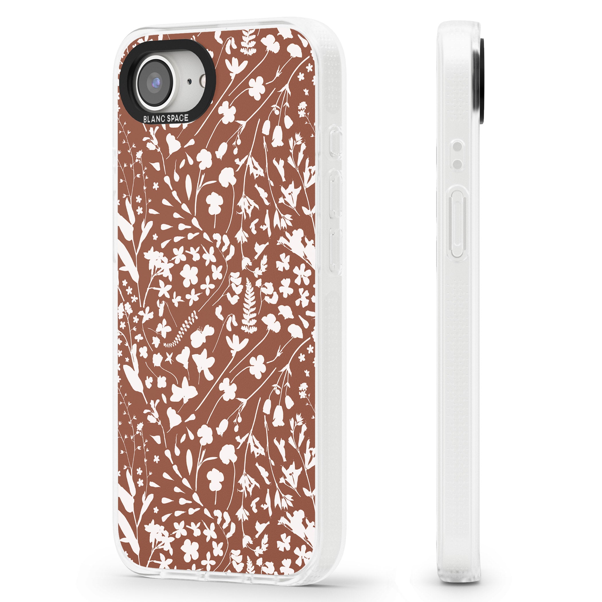 Wildflower Cluster on Terracotta iPhone 16e Clear Case Impact Air - Blanc Space