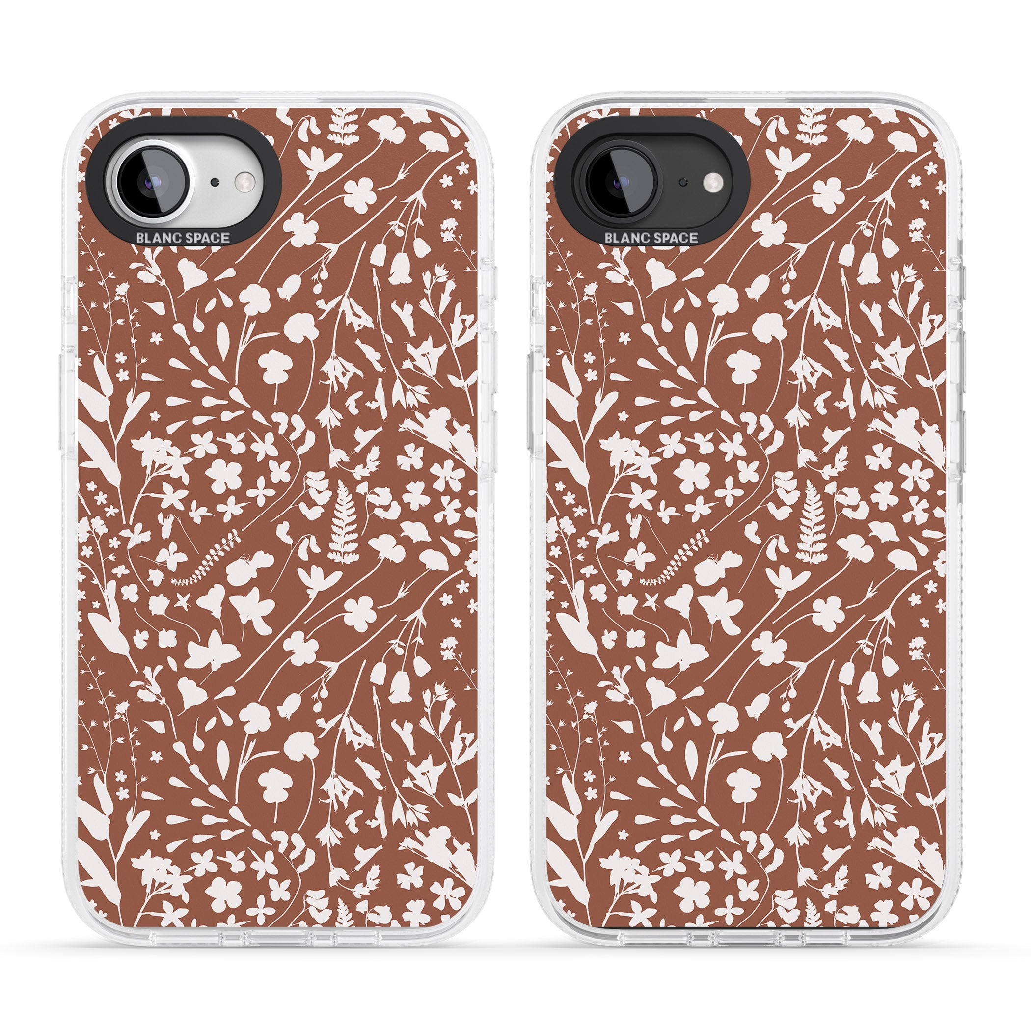 Wildflower Cluster on Terracotta iPhone 16e Clear Case Impact Air - Blanc Space