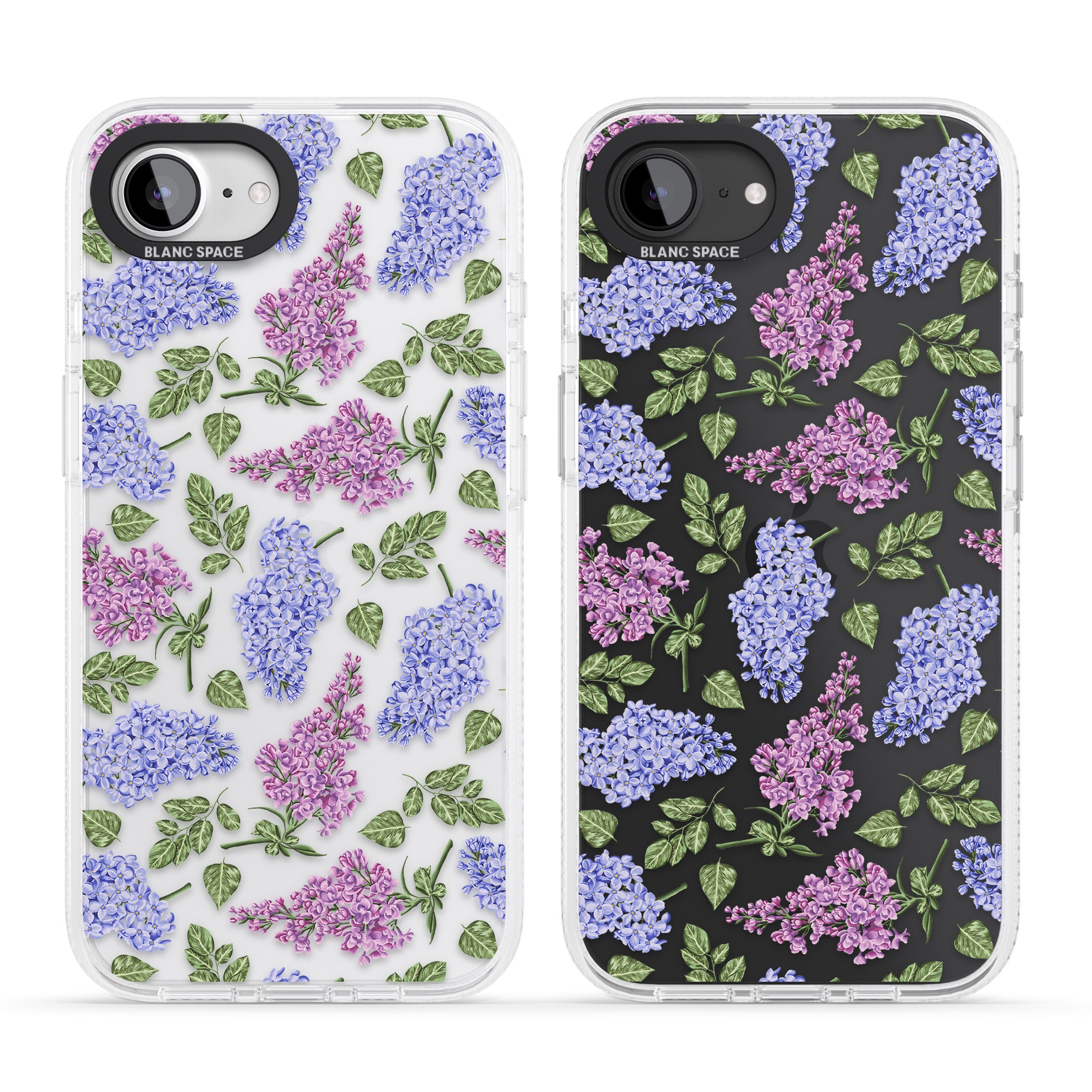 Purple Blossoms Transparent Floral iPhone 16e Clear Case Impact Air - Blanc Space