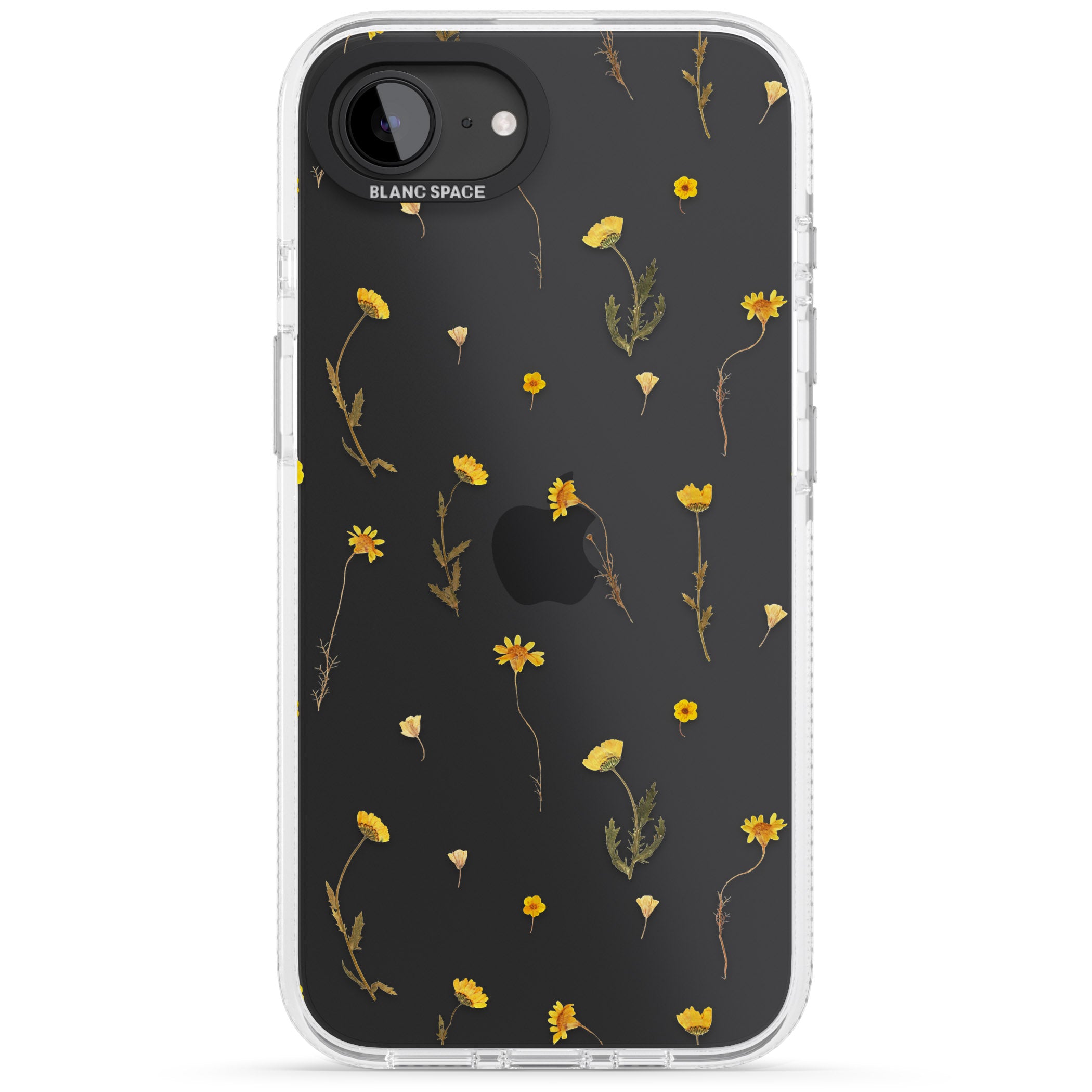 Mixed Yellow Flowers - Dried Flower-Inspired iPhone 16e Clear Case Impact Air - Blanc Space