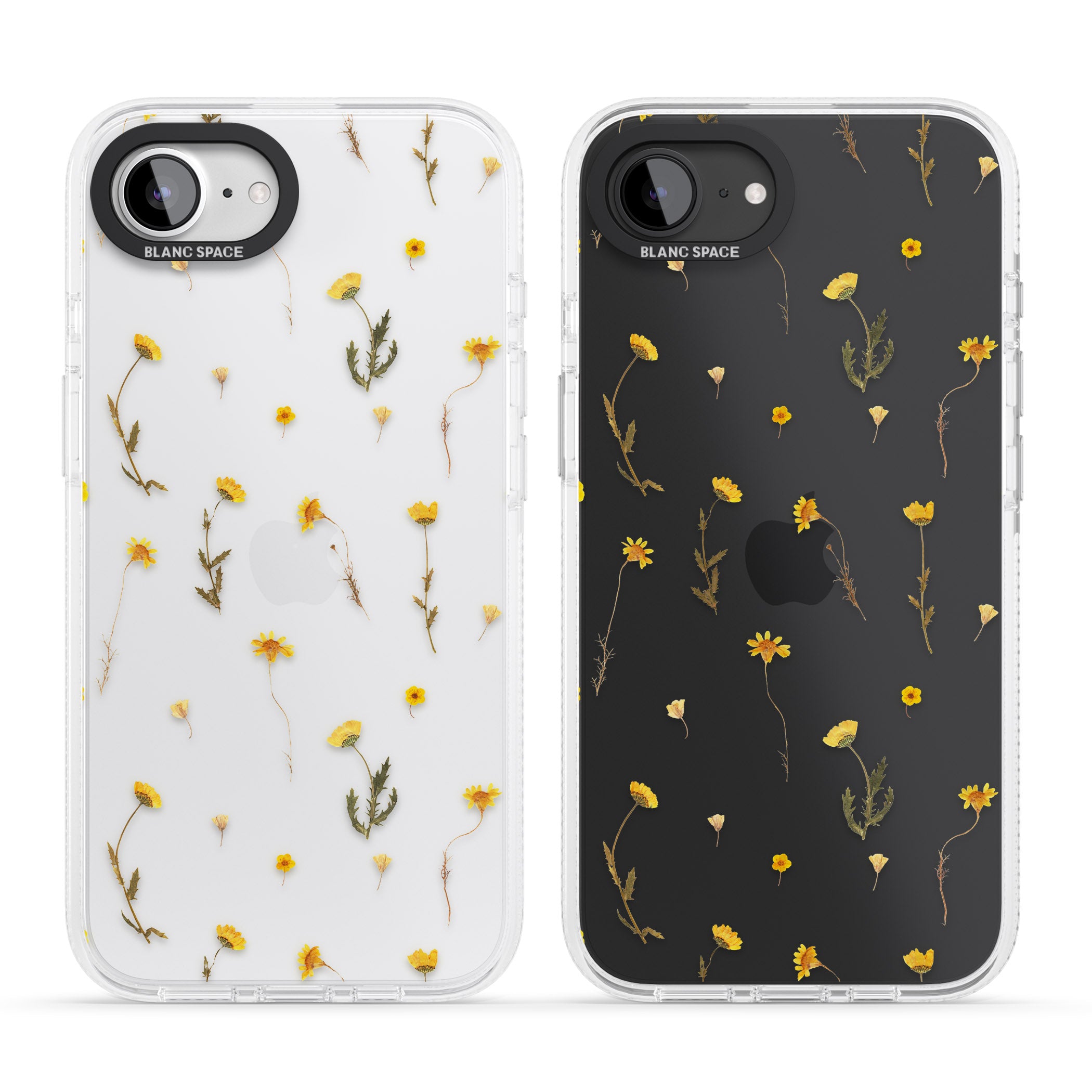 Mixed Yellow Flowers - Dried Flower-Inspired iPhone 16e Clear Case Impact Air - Blanc Space