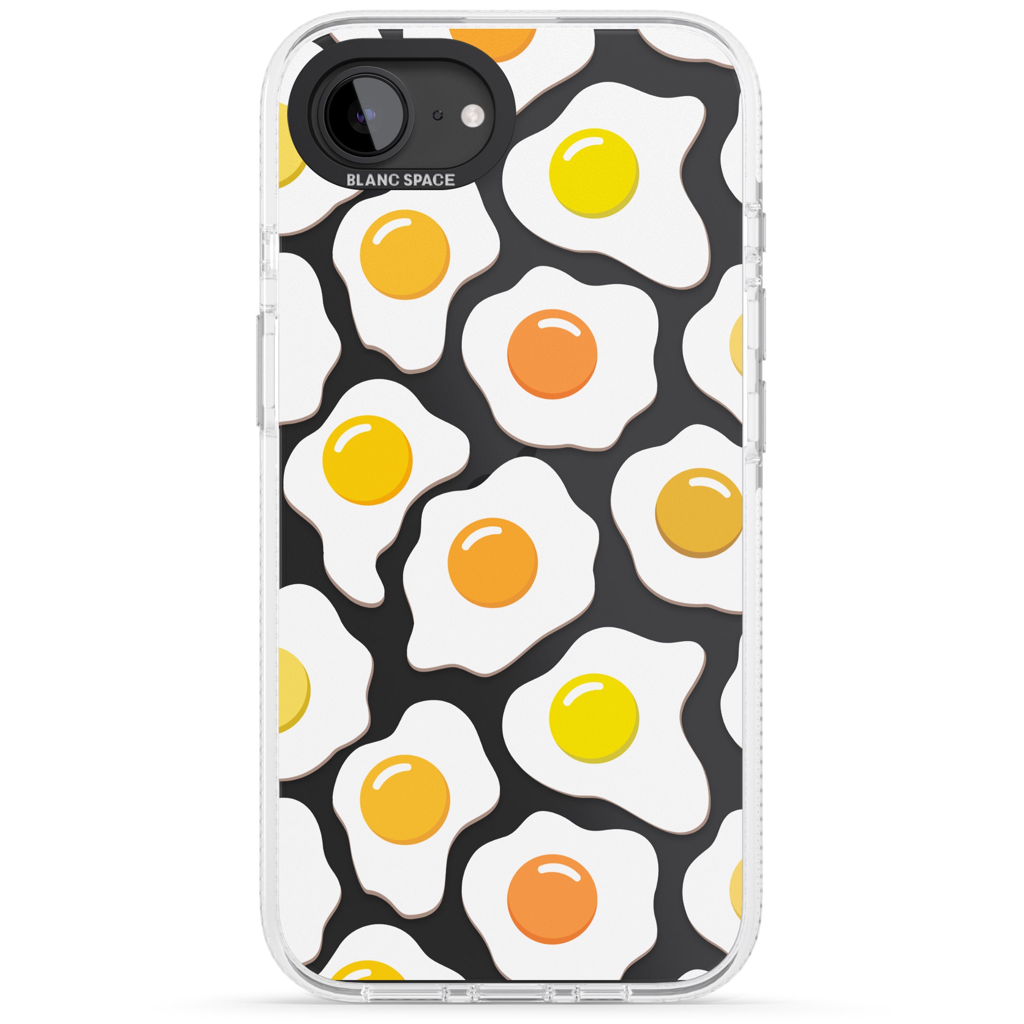Fried Egg Pattern iPhone 16e Clear Case Impact Air - Blanc Space