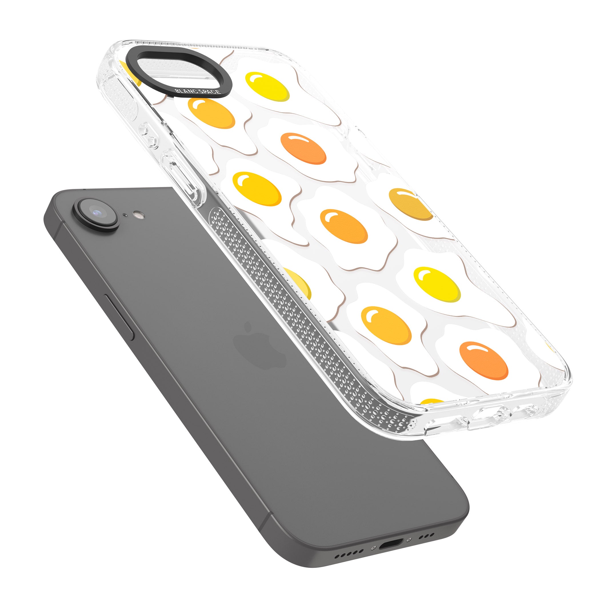 Fried Egg Pattern iPhone 16e Clear Case Impact Air - Blanc Space
