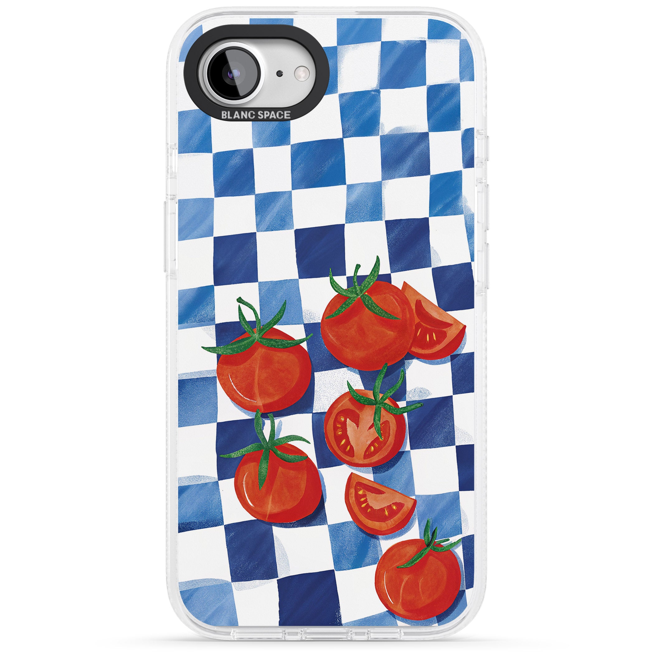 Blue Picnic Blanket & Tomatoes iPhone 16e Clear Case Impact Air - Blanc Space