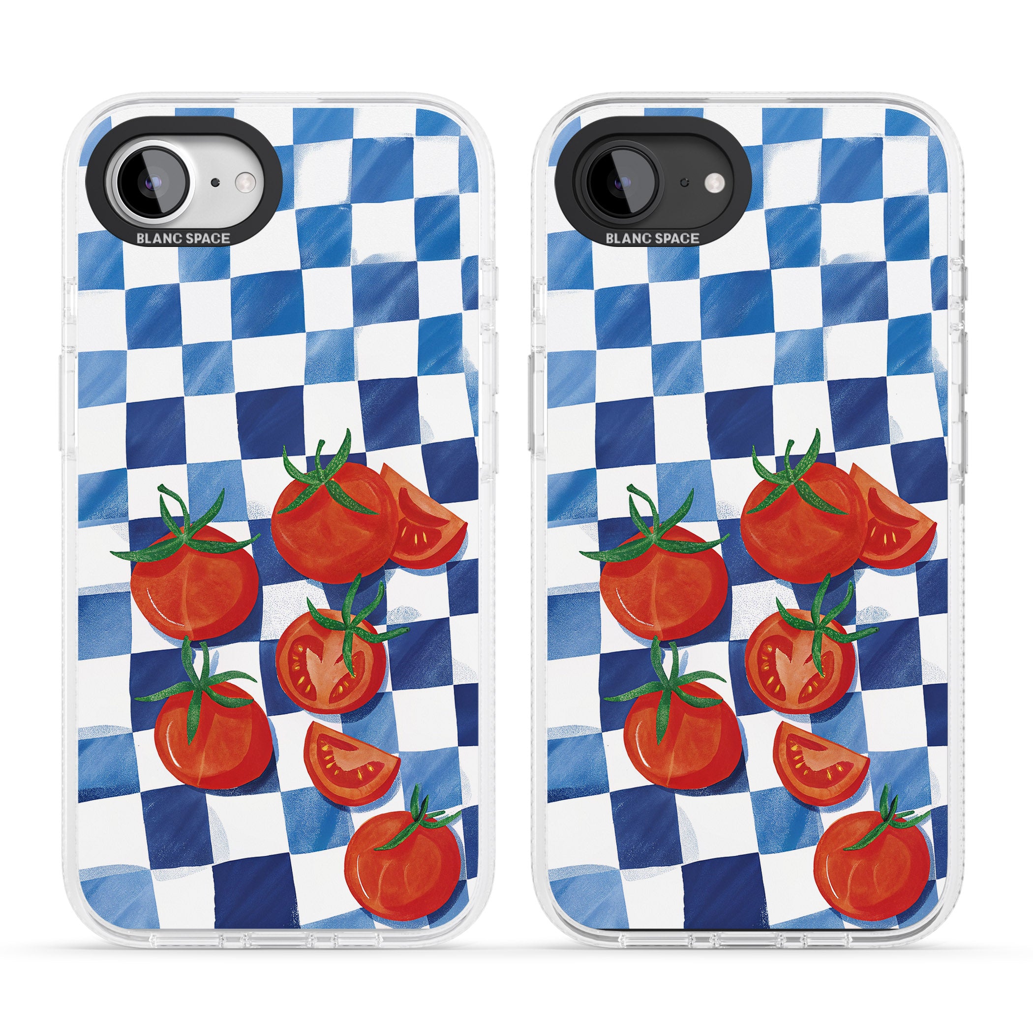 Blue Picnic Blanket & Tomatoes iPhone 16e Clear Case Impact Air - Blanc Space