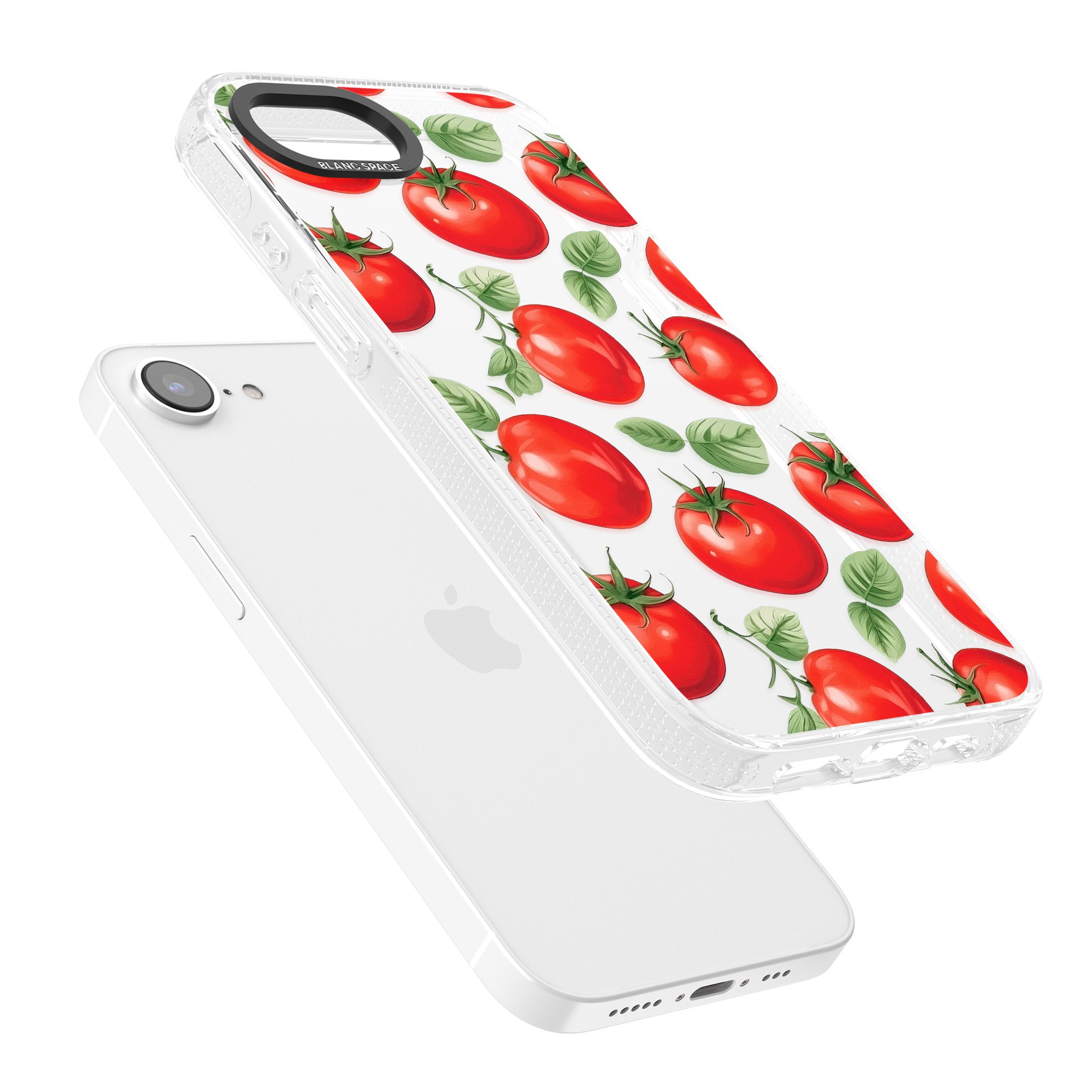 Tomato Pattern iPhone 16e Clear Case Impact Air - Blanc Space