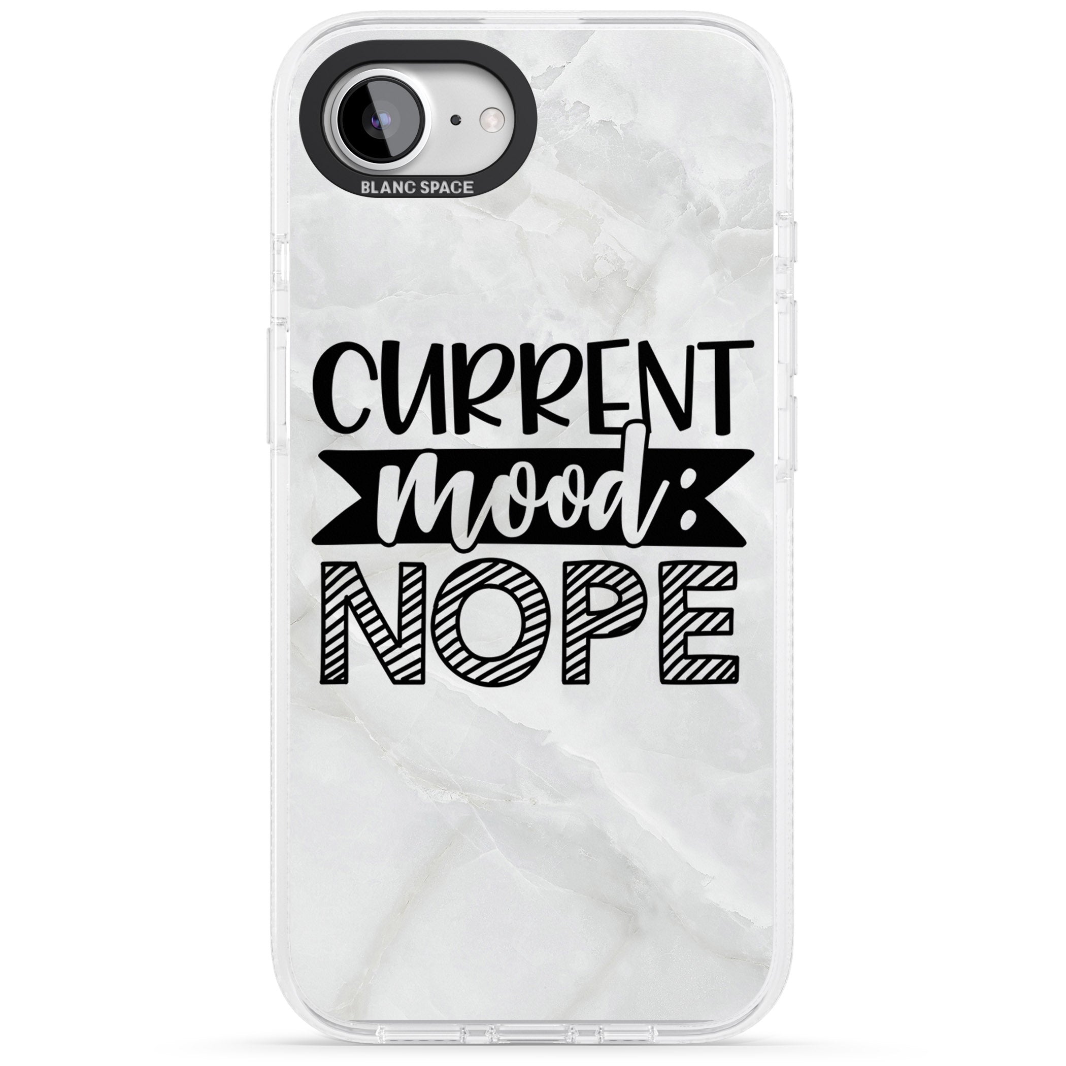 Current Mood NOPE iPhone 16e Clear Case Impact Air - Blanc Space