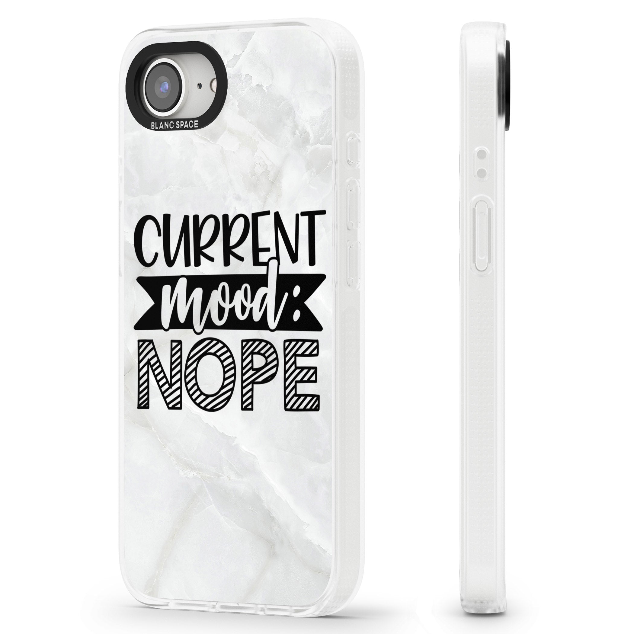 Current Mood NOPE iPhone 16e Clear Case Impact Air - Blanc Space