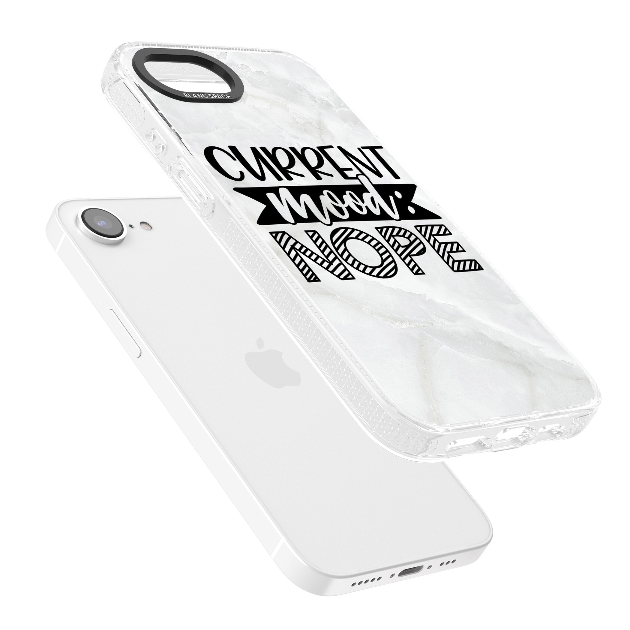Current Mood NOPE iPhone 16e Clear Case Impact Air - Blanc Space