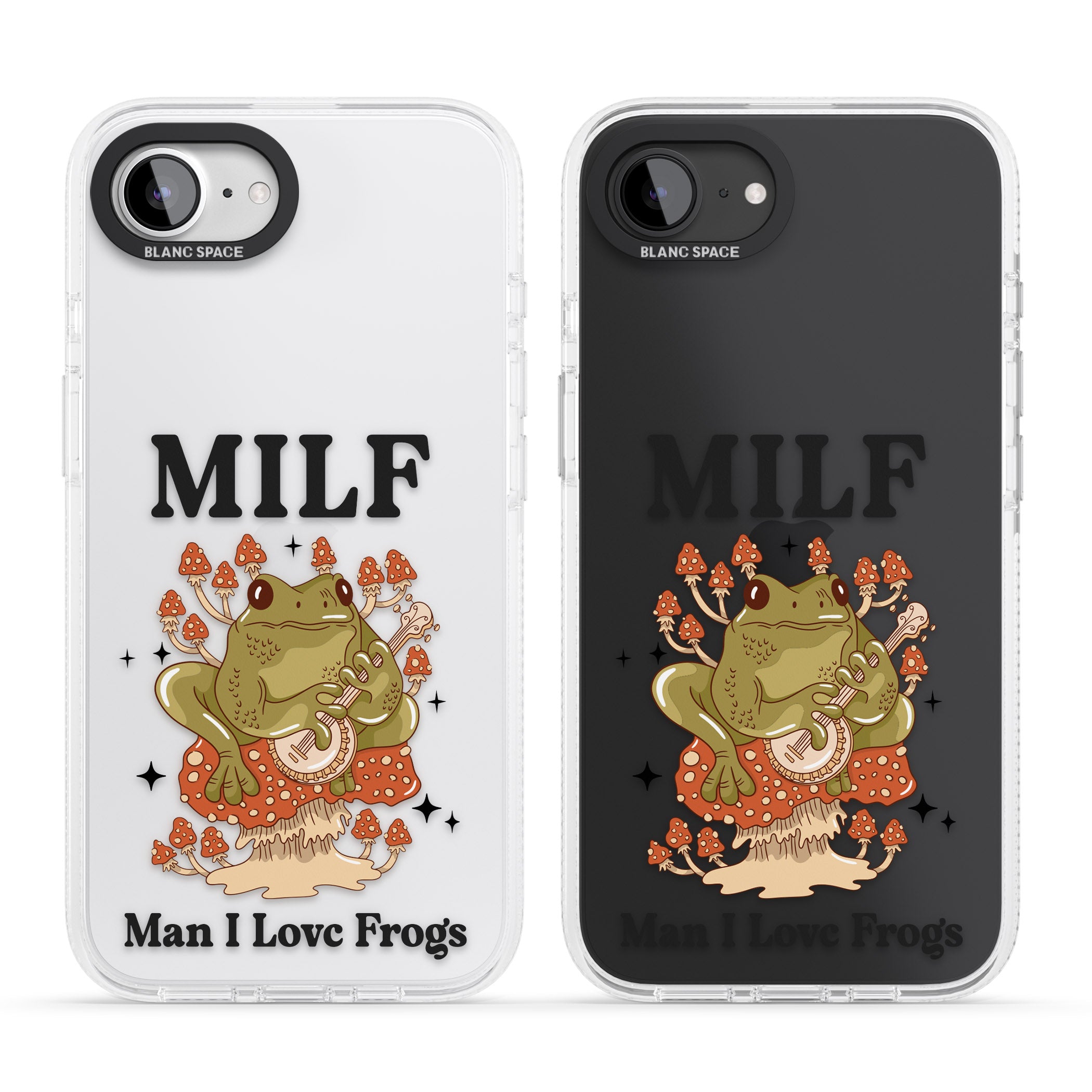 Man I Love Frogs iPhone 16e Clear Case Impact Air - Blanc Space