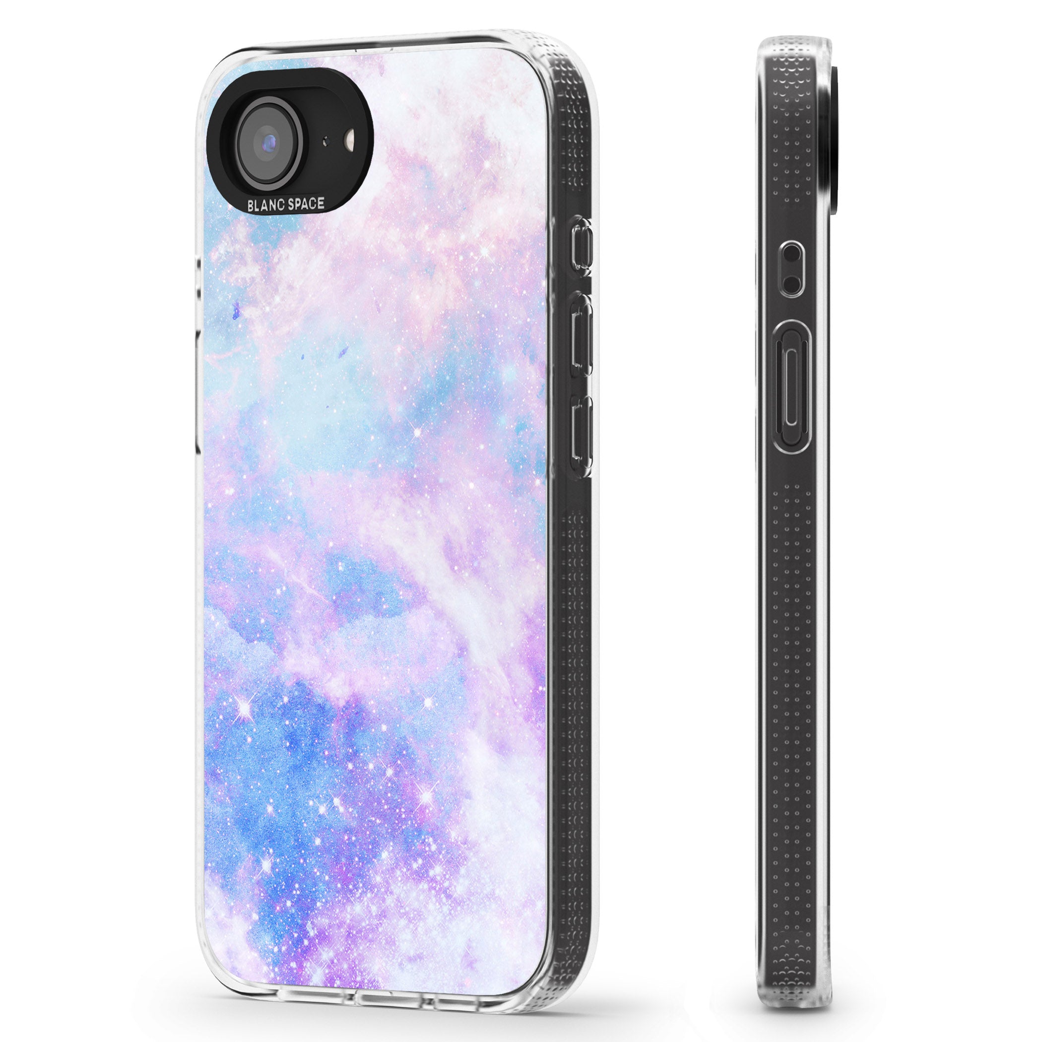 Light Blue Galaxy Pattern Design iPhone 16e Clear Case Impact Air - Blanc Space