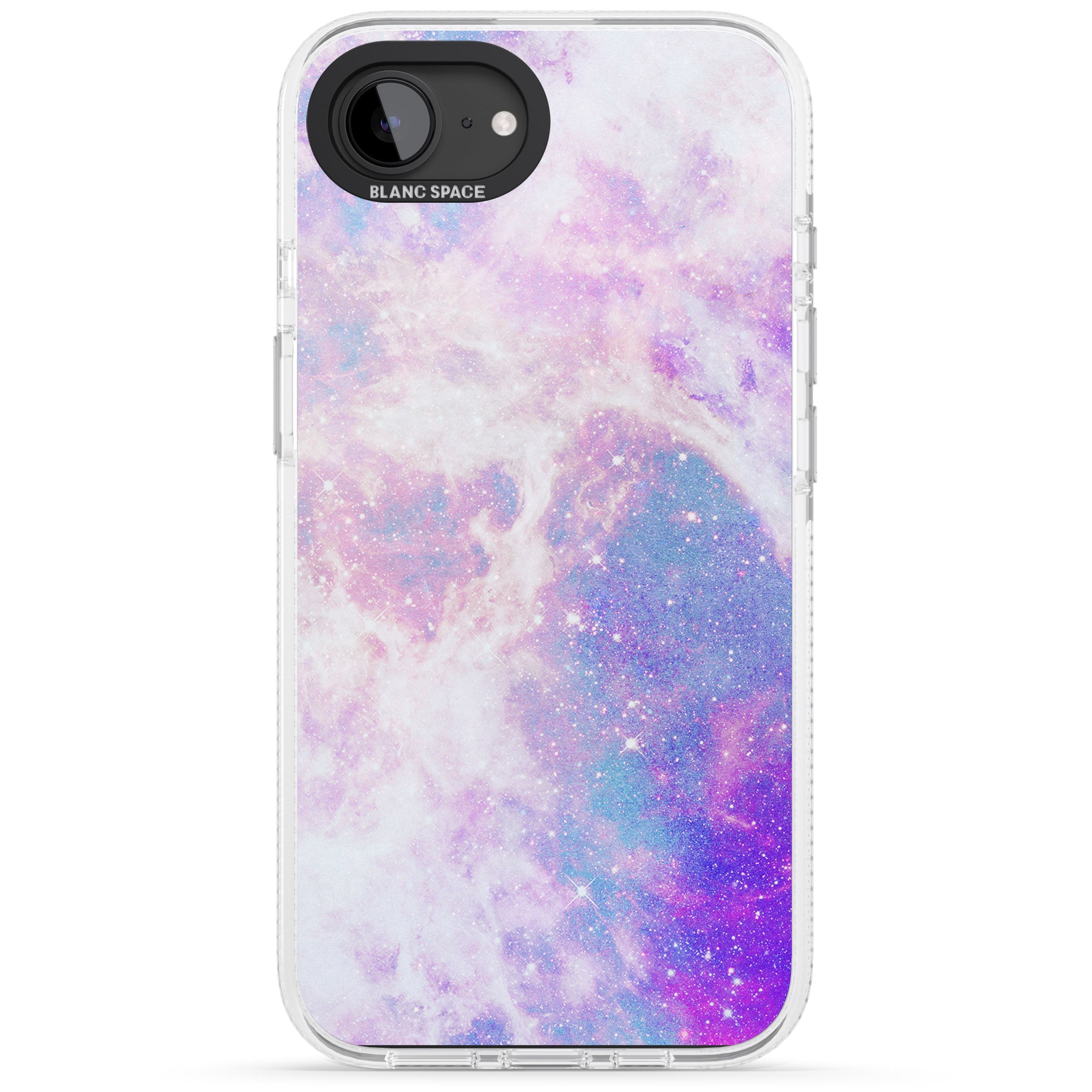 Purple & Blue Galaxy Pattern Design iPhone 16e Clear Case Impact Air - Blanc Space