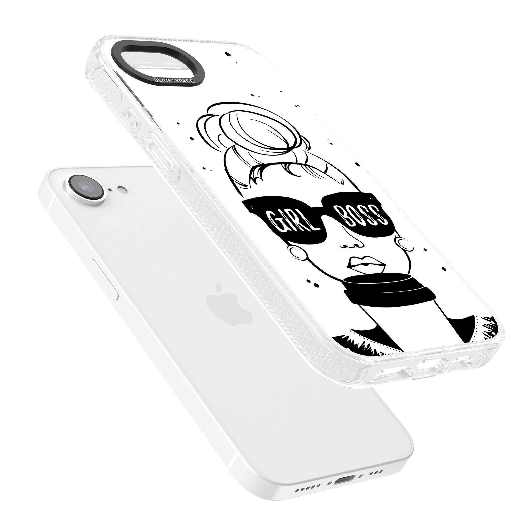 Girl Boss iPhone 16e Clear Case Impact Air - Blanc Space