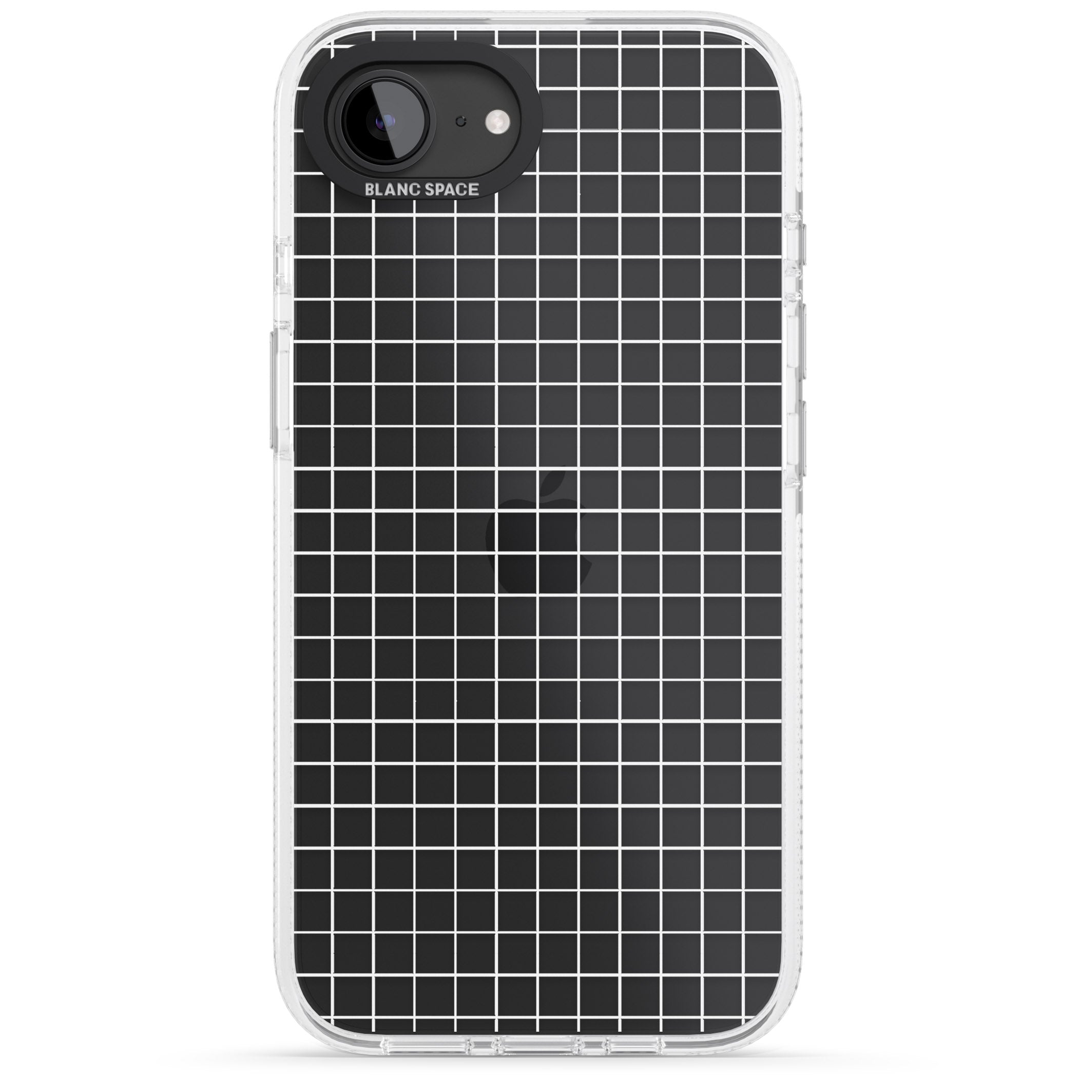 Simplistic Small Grid Designs White (Transparent) iPhone 16e Clear Case Impact Air - Blanc Space